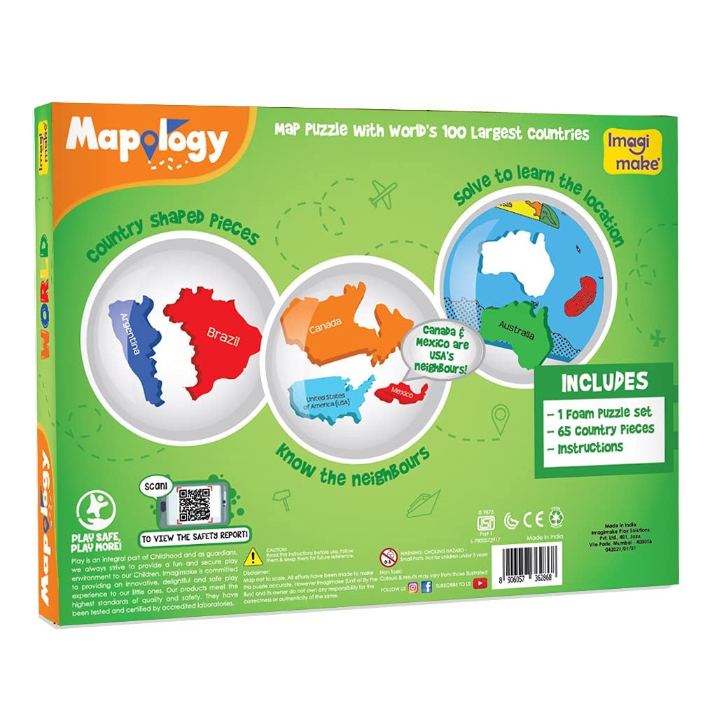 1000 Piece Puzzle World Map Geography Educational Learning School Board Toy