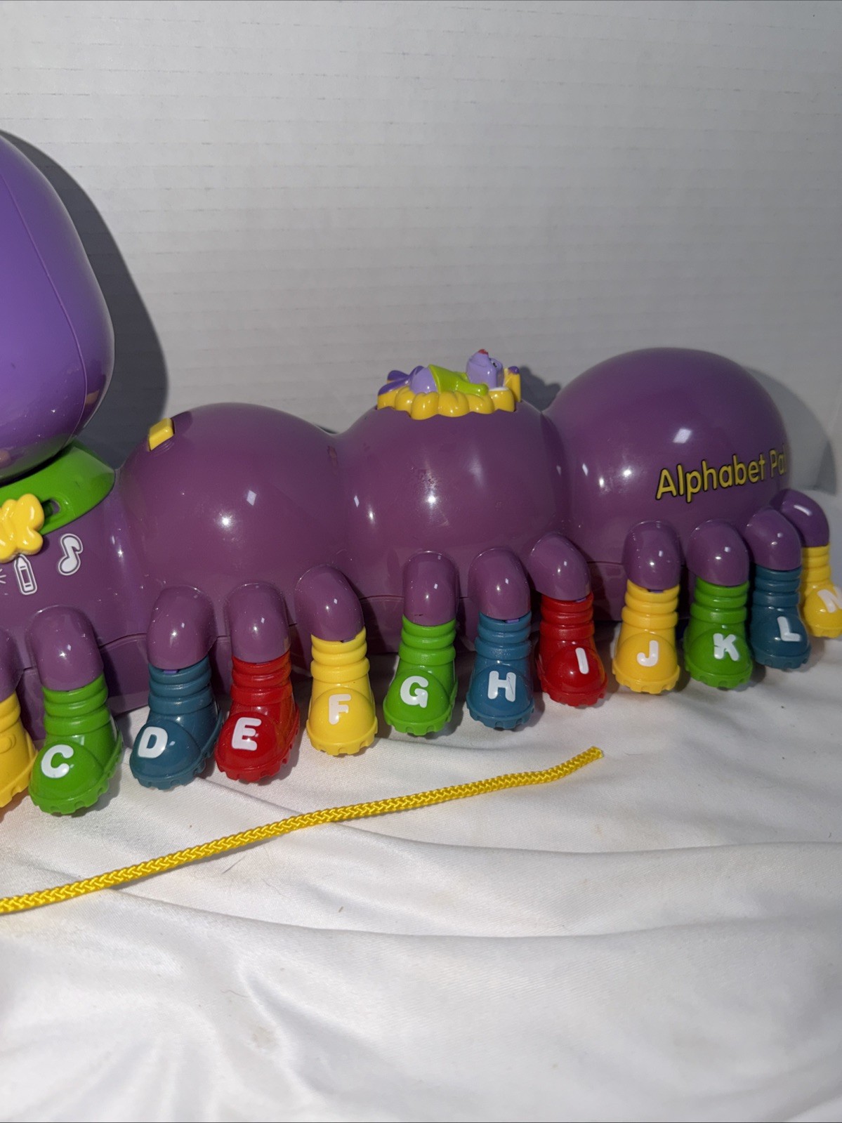 Leapfrog Alphabet Pal Purple Caterpillar Pull Toy Interactive Musical WORKS