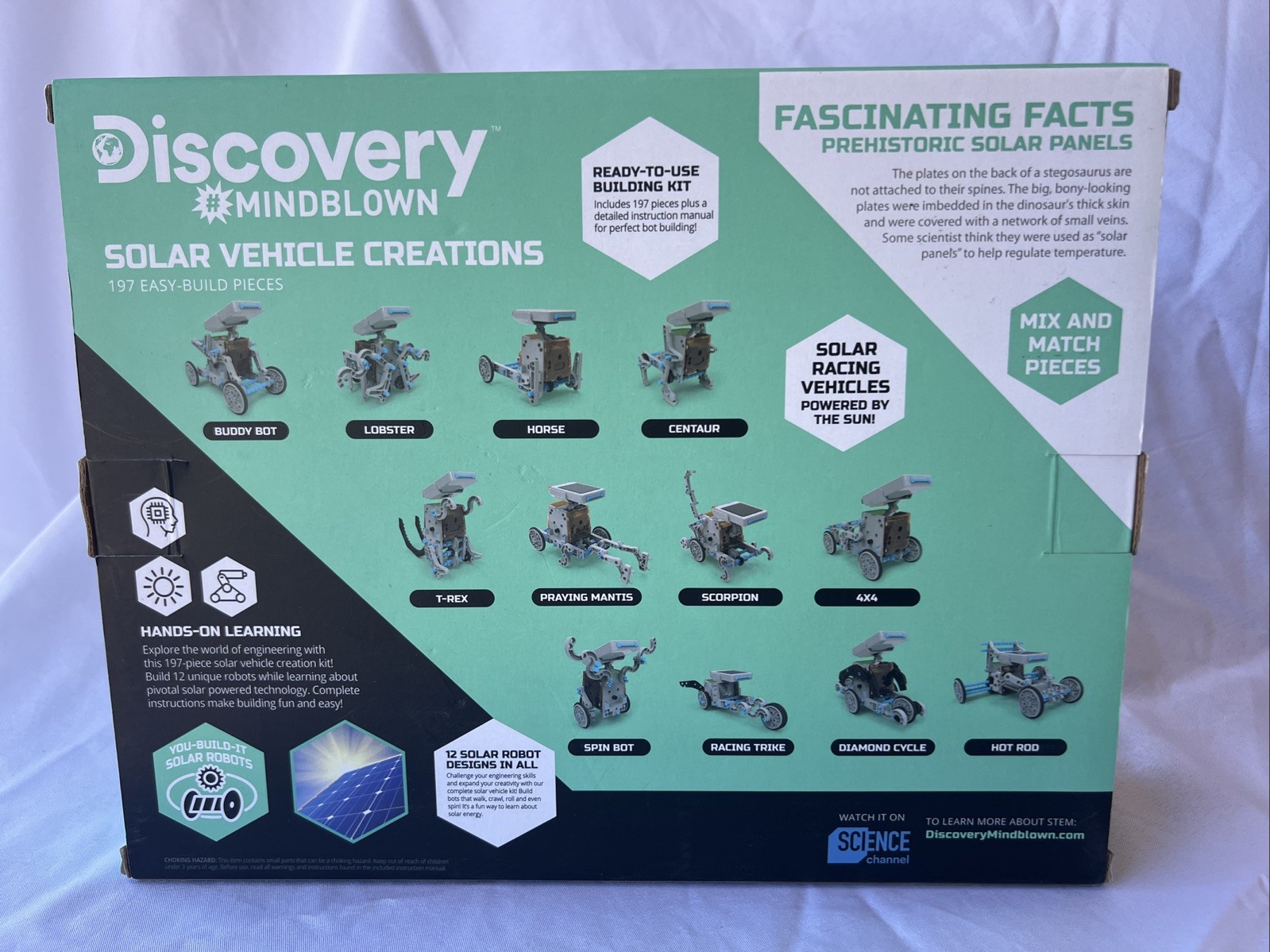 Discovery Mindblown Solar Vehicle Creations STEM Kit 197 Pieces Robots FREE SHIP