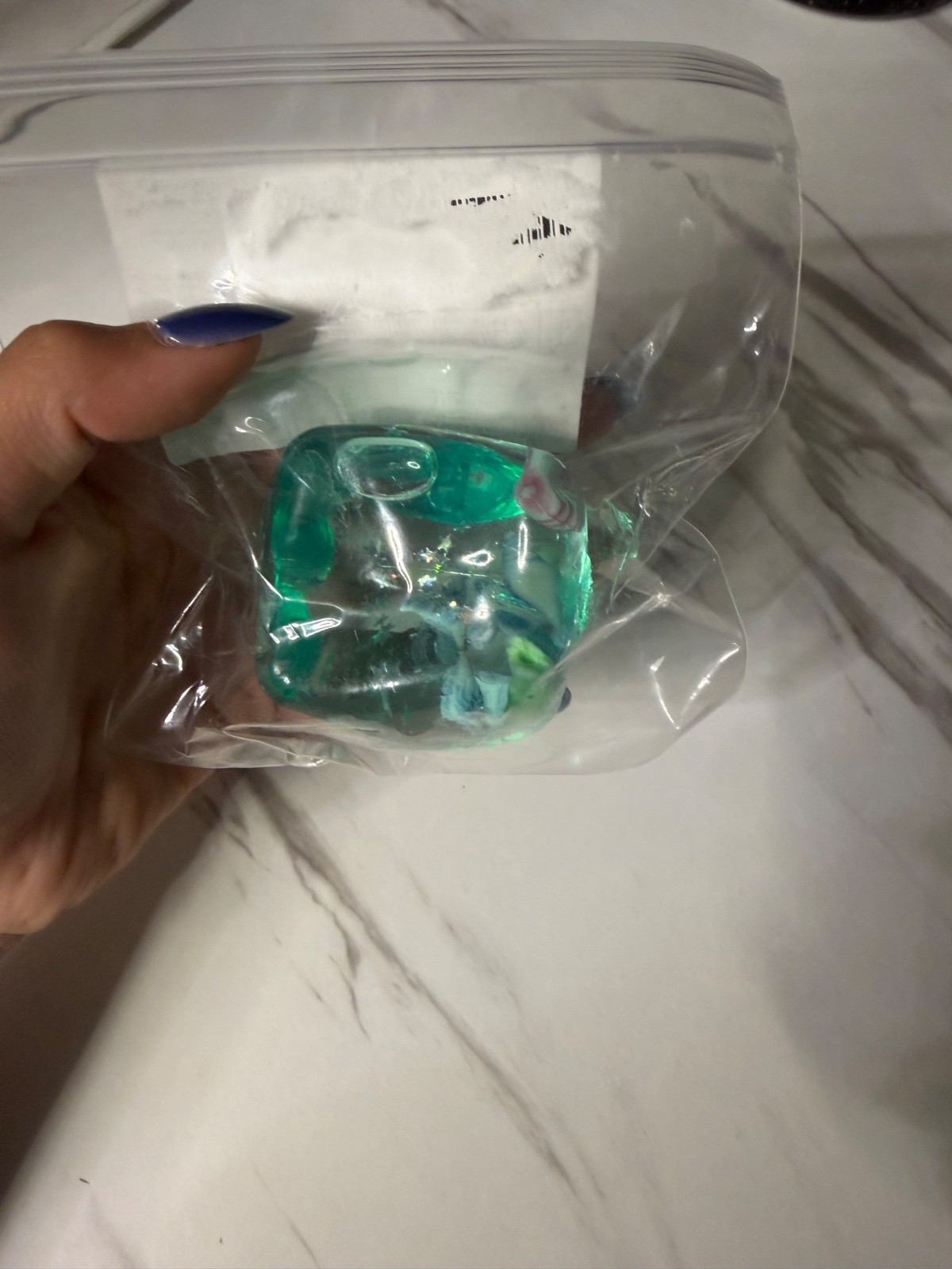 Seashell Teal Sugar Cube Squishy
