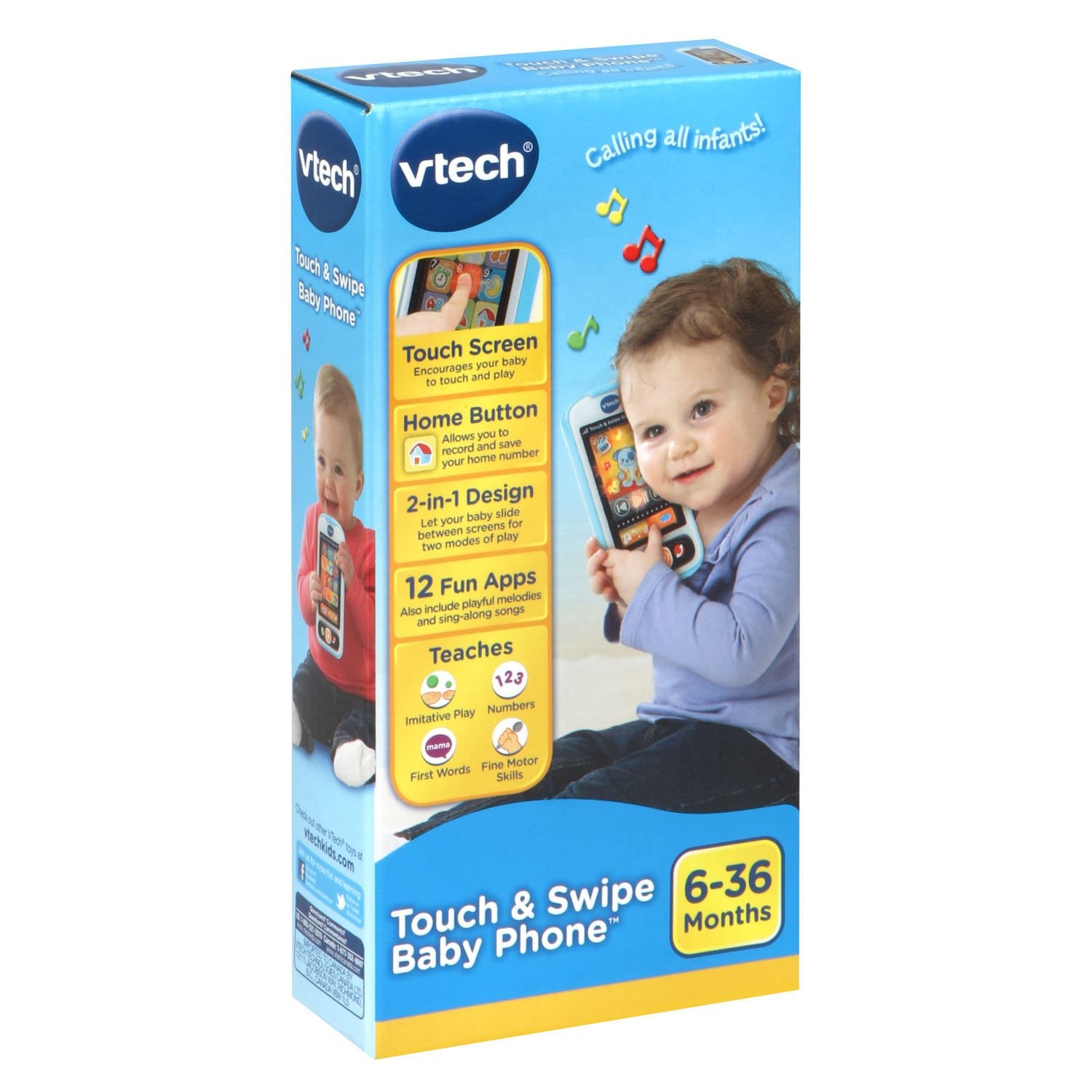 VTech Touch Screen Baby Phone with 12 Light Up Apps and Music Mode