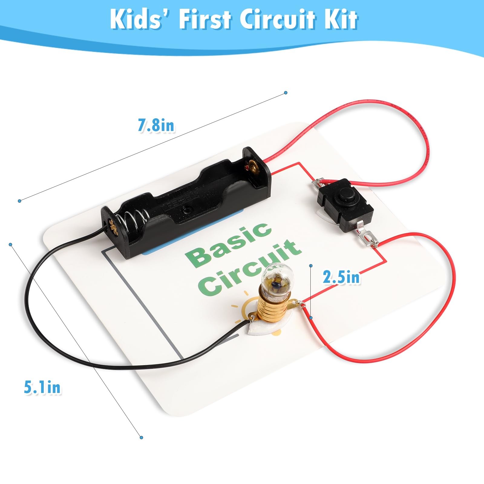 20 Sets STEM Electric Circuit Kit for Kids Age 8-12, 4.9 x 7.8 x 2.5 inches