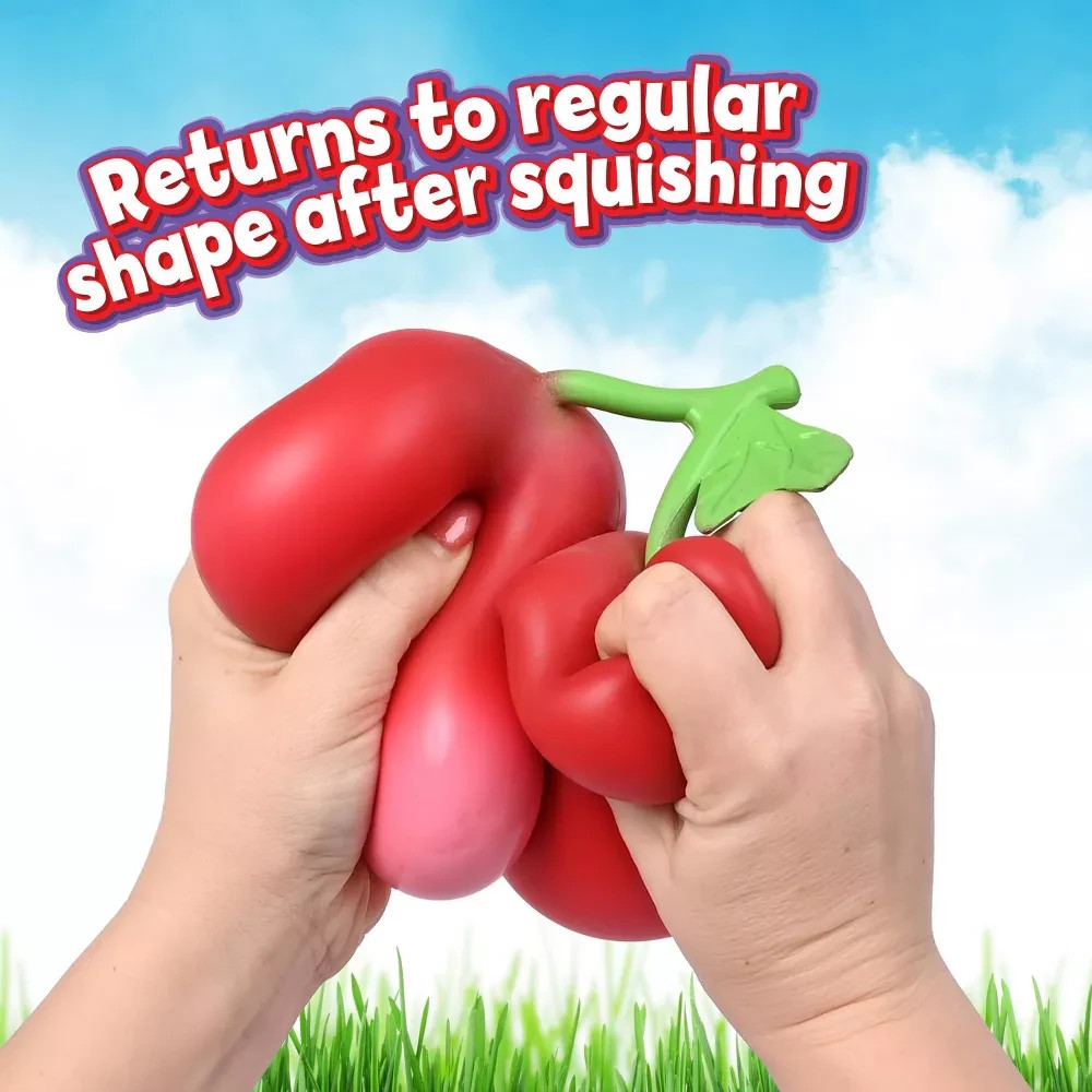Squeeezy Squishy Sunny Days Toymendous Cherries JUMBO Squeeze Toy Rare Viral