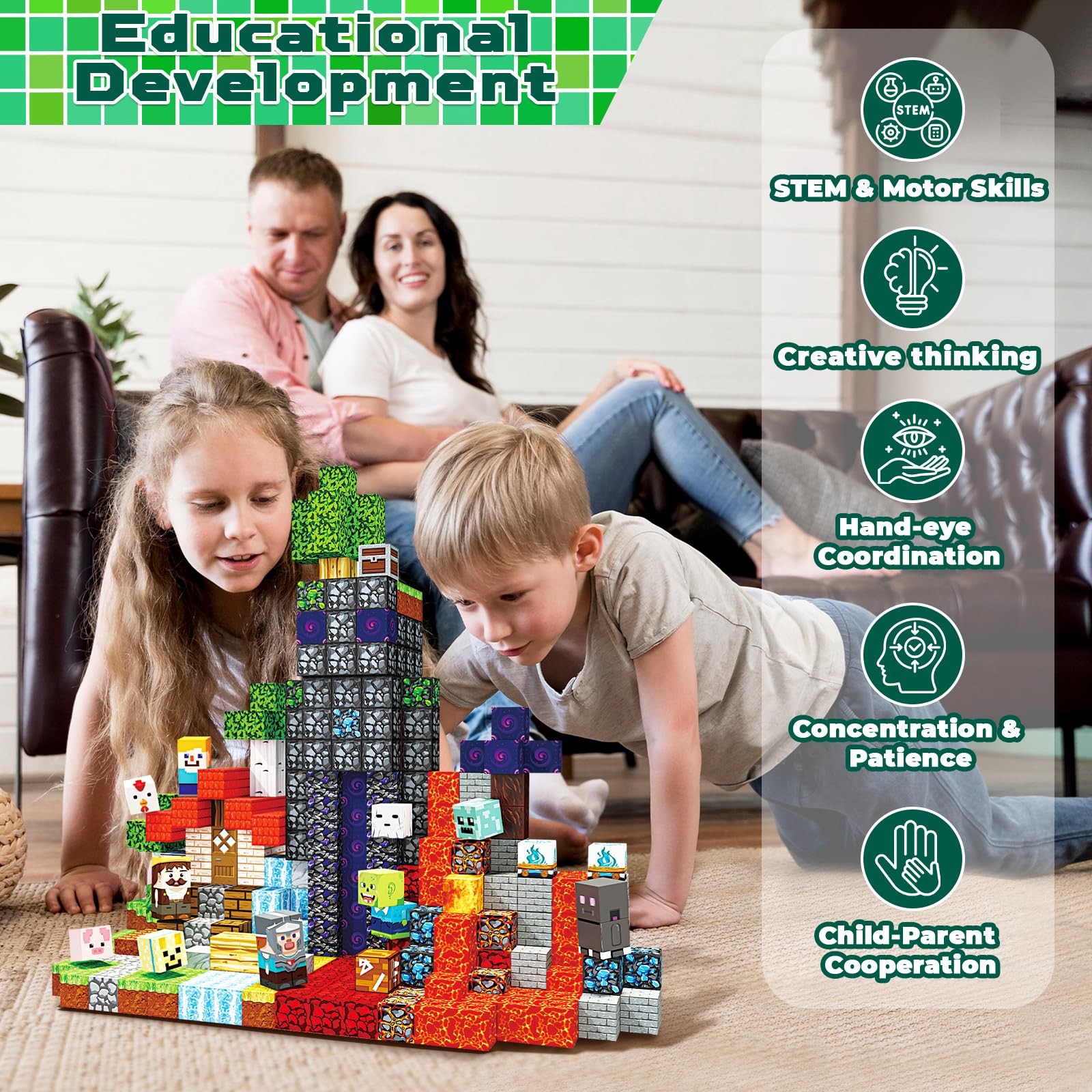 400 PCS Magnetic Blocks – Building Block for Kids, 400 pcs, Multicolor