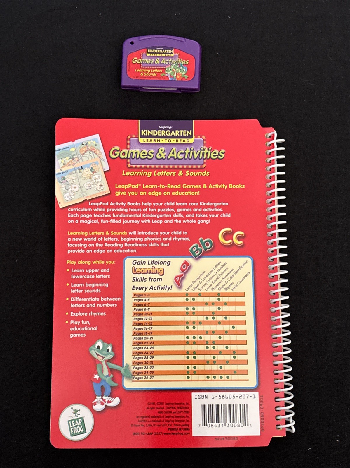 LeapFrog LeapPad Learn to Read Book & Cartridge Letters & Sounds Kindergarten