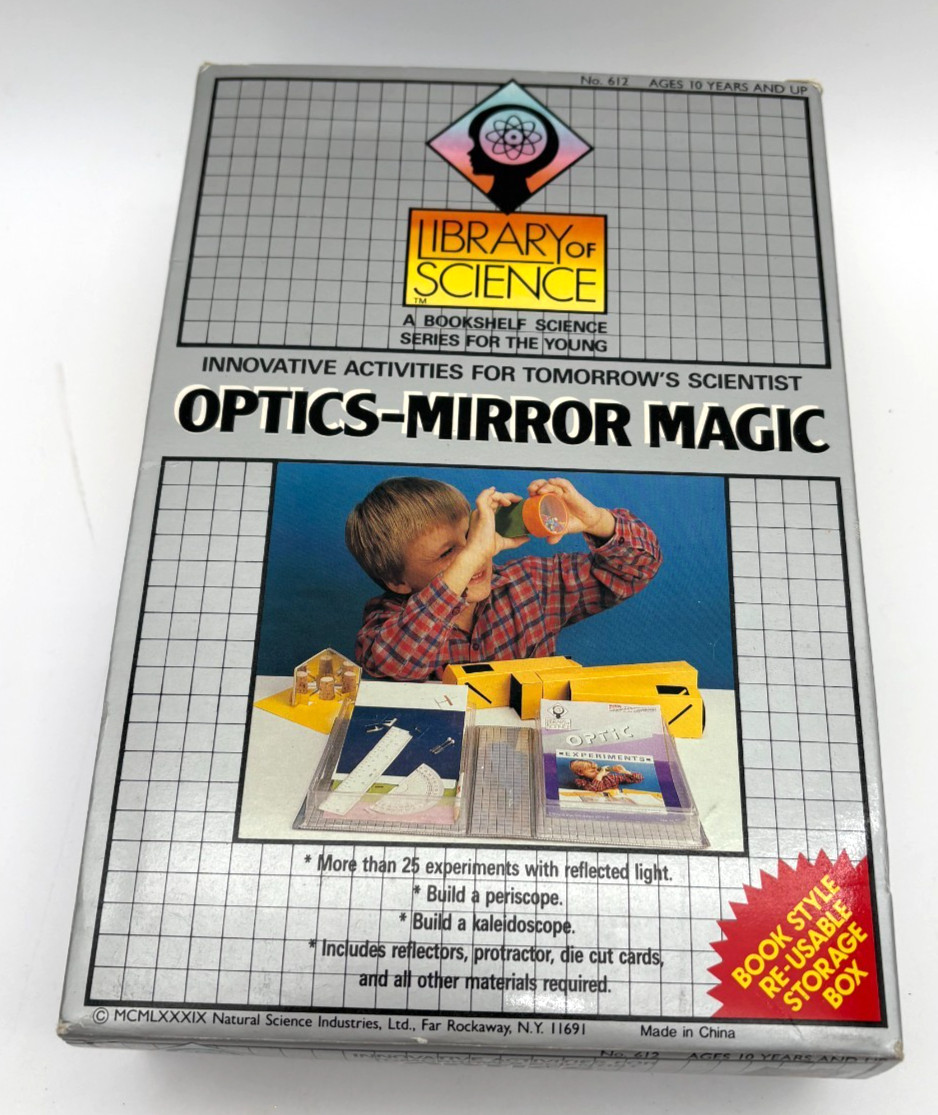 Vintage 1989 Library of Science Kit Activities Scientist Optics Mirror Magic NOS