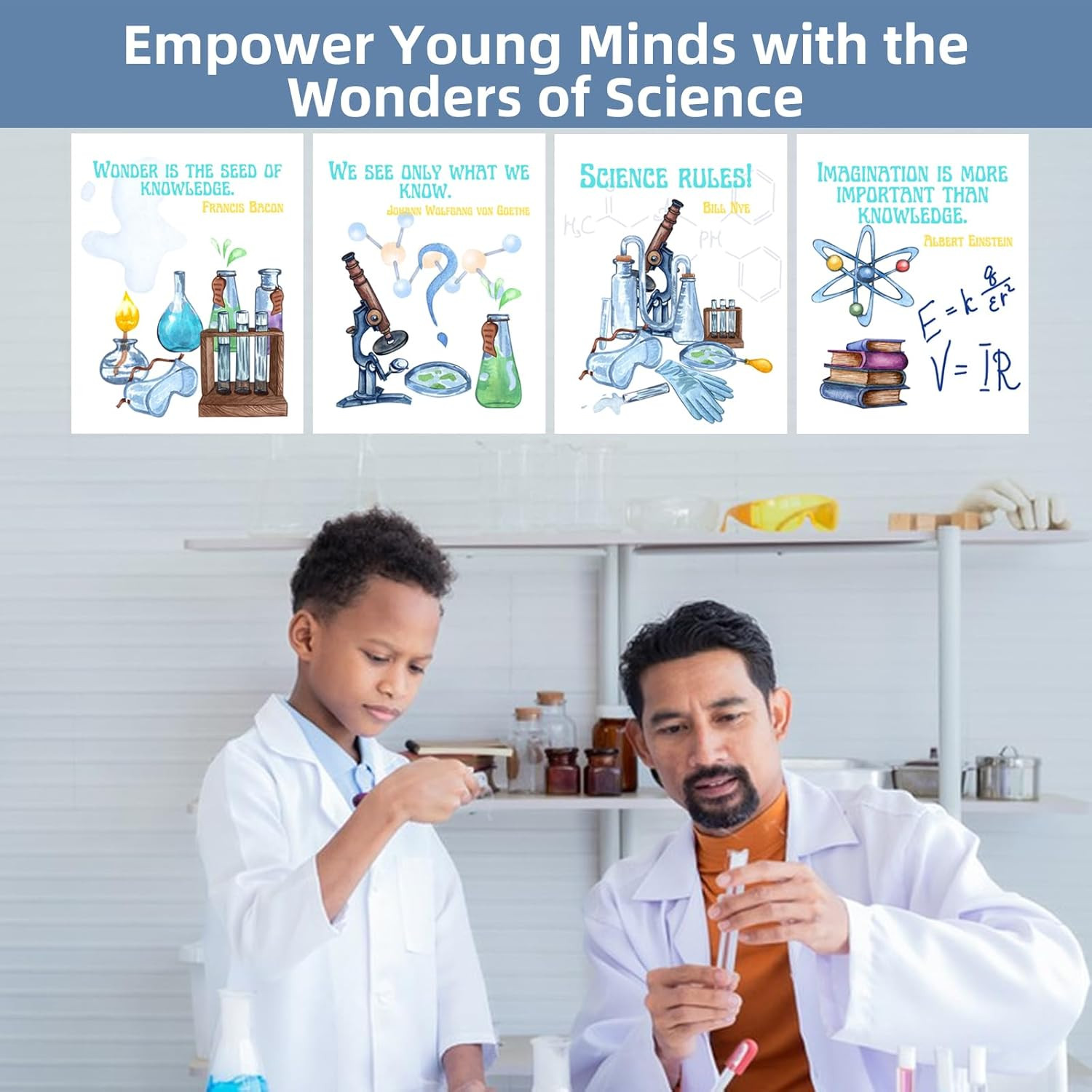 6 Science Posters for Classroom – Inspirational and Educational STEM Decor for E