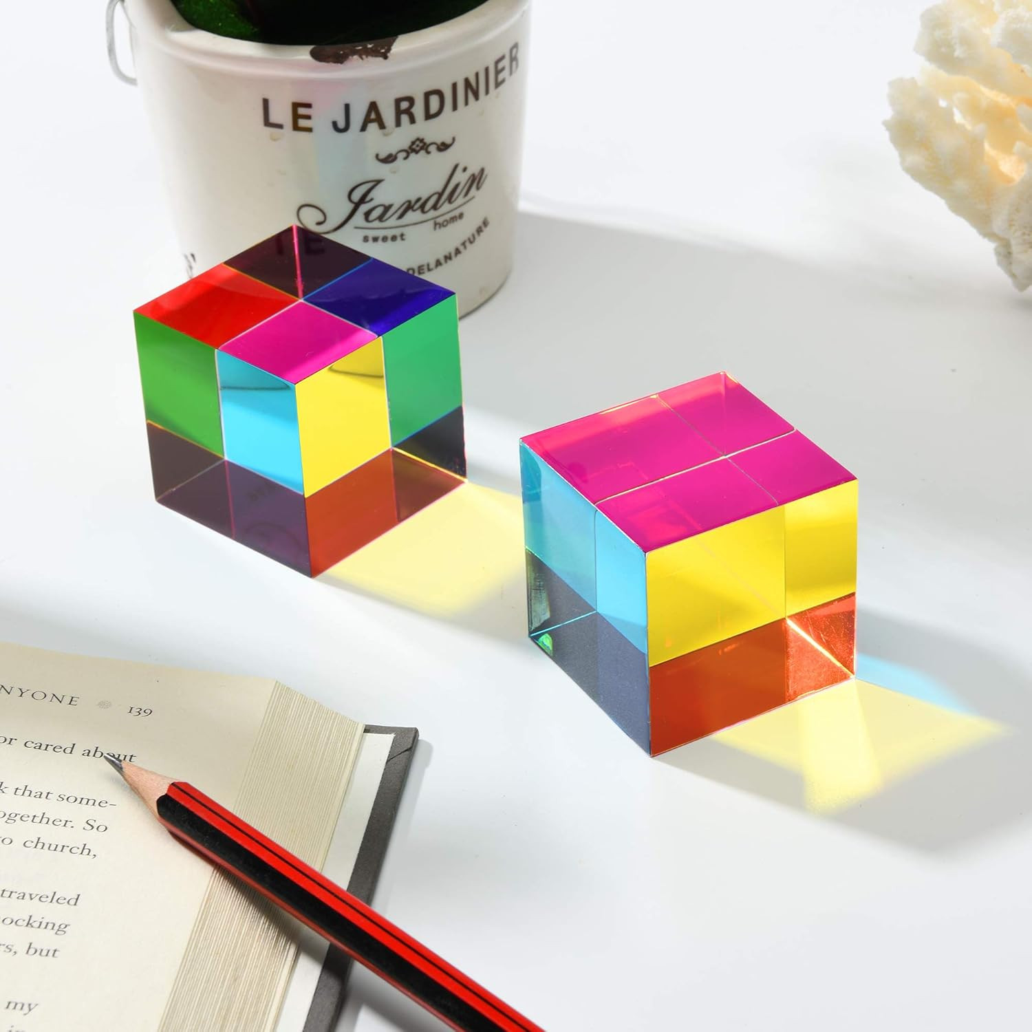 CMY Color Cube, 2.0 Inch (50Mm) Acrylic Mixing Color Cube Prism for Physics Educ