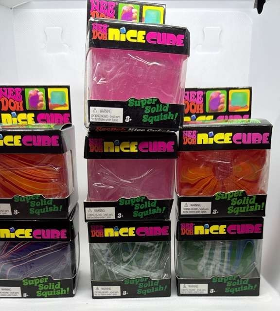 Nee Doh Nice Cube Swirlin’ USA Super Solid Squish Tactile Toy Pink