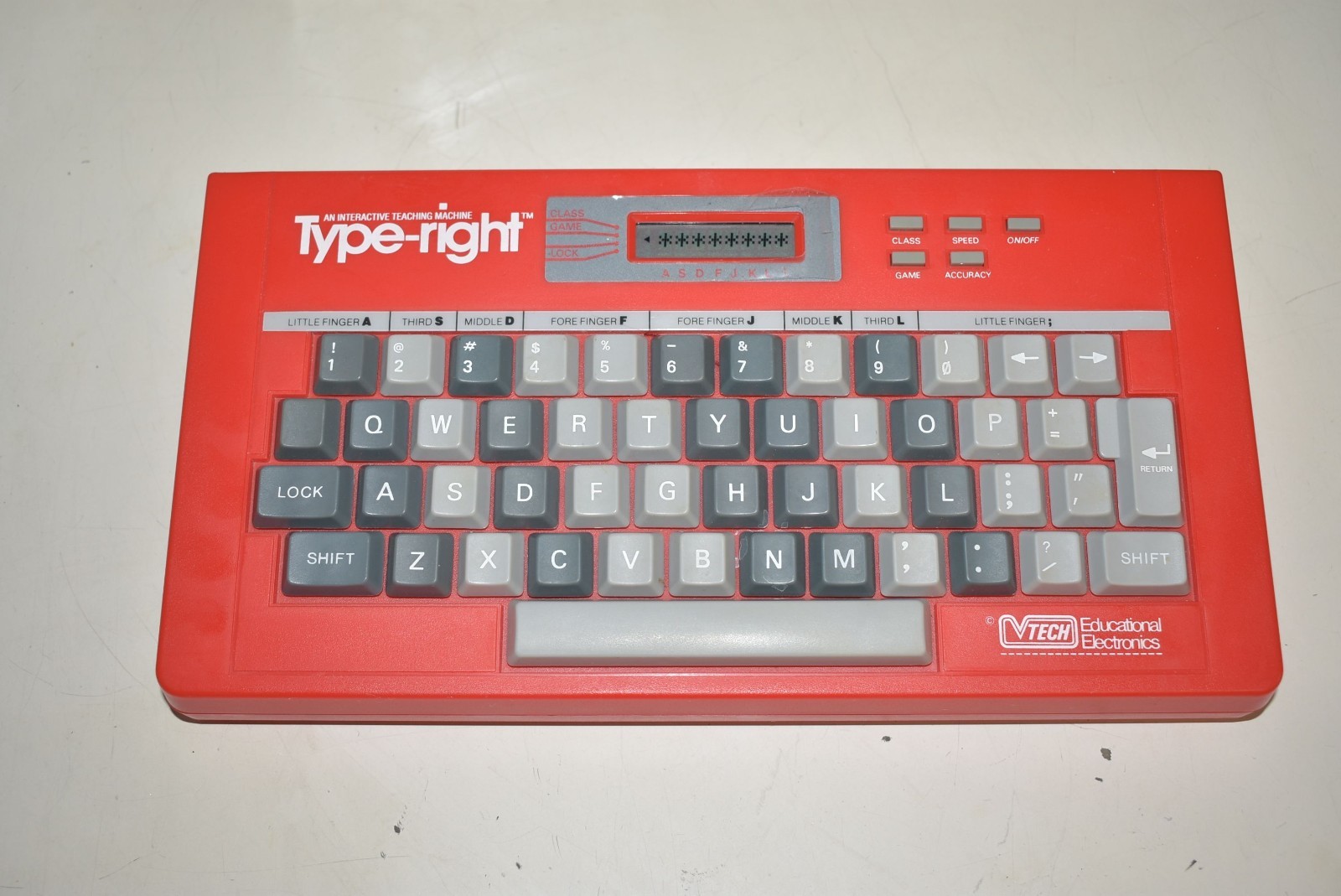 1985 V-Tech Type Right Educational Electronic Typing Tutor w/ Box & Book TESTED!