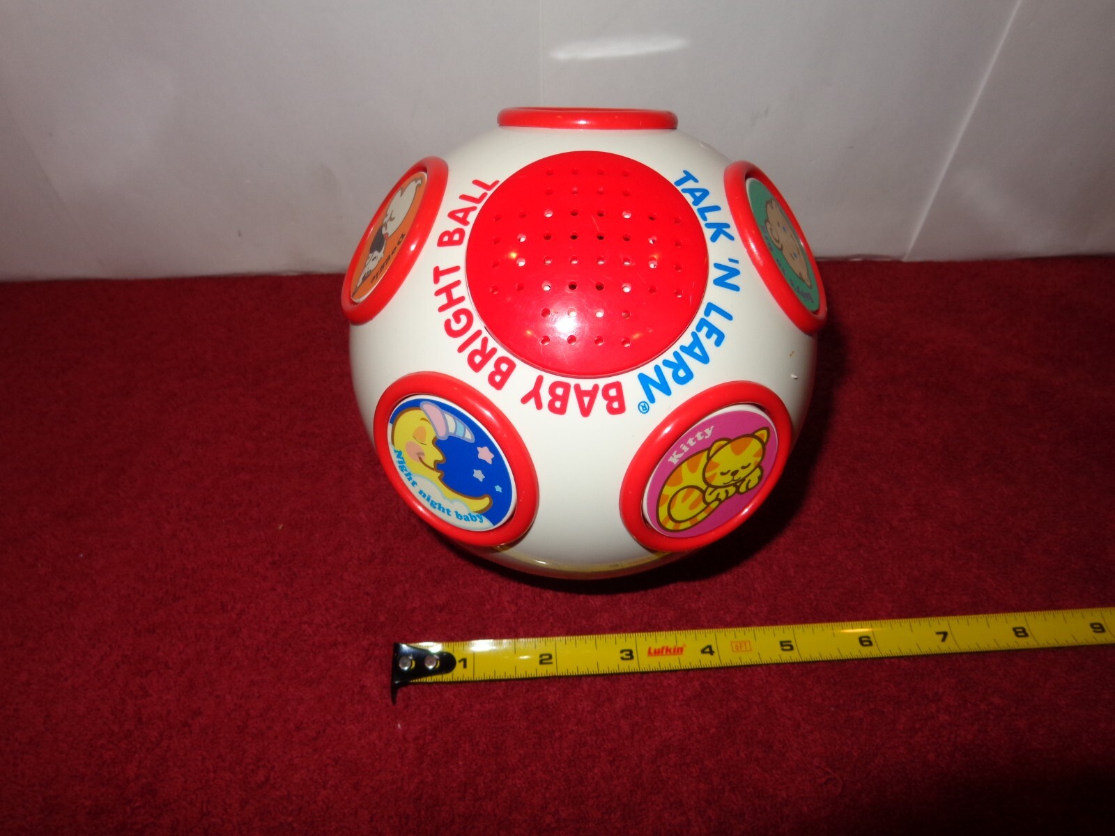 6 in TALK & LEARN BABY BRIGHT BALL -FUN TOY GOOD WORKING CONDITION TESTED – L224