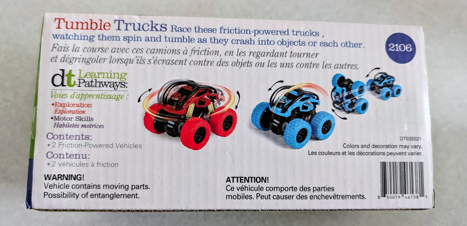 2021 Discovery Toys Tumble Trucks 360 Spins 2 Friction Powered Vehicles NEW