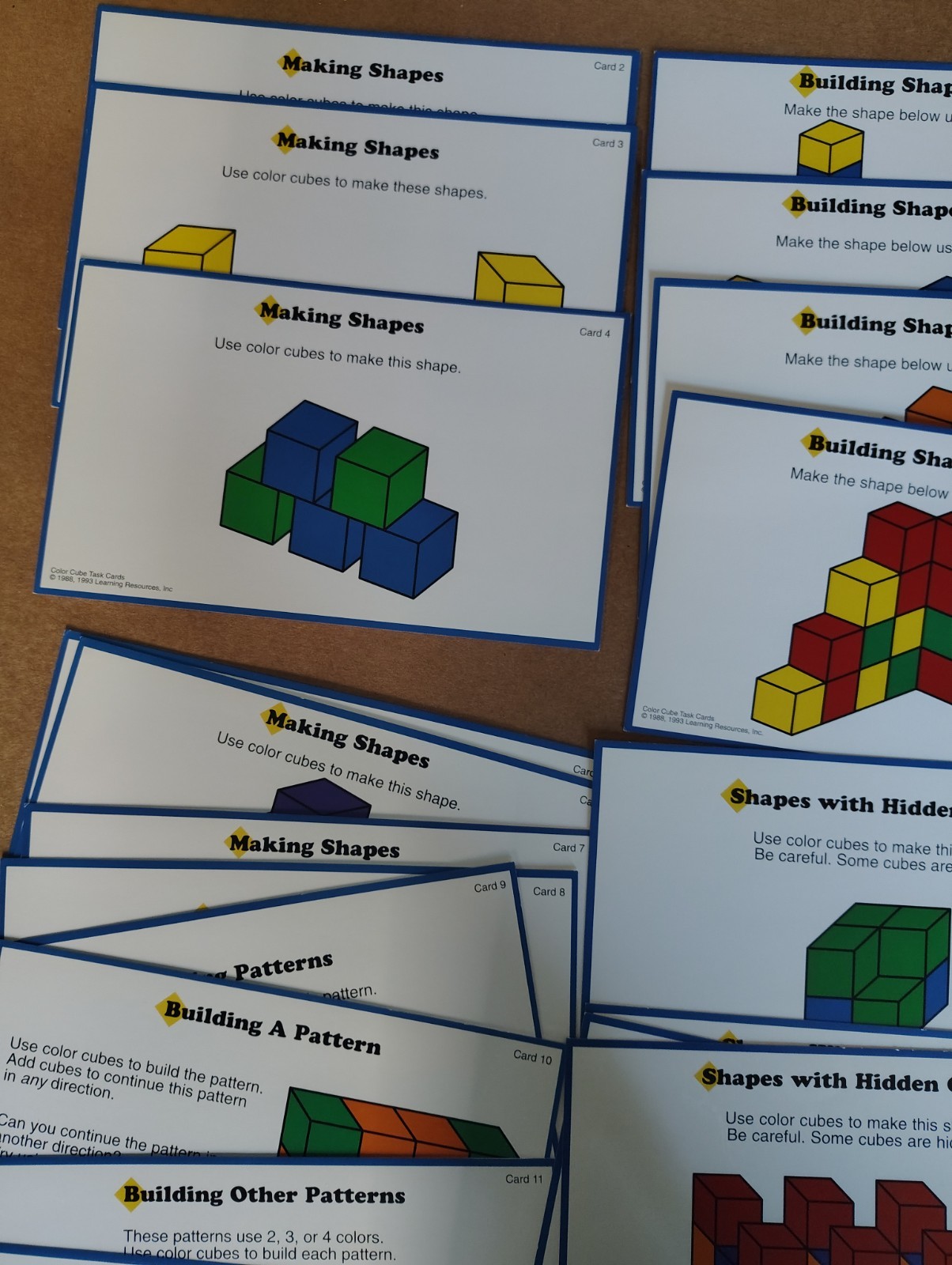 Learning Resources Color Cube Activity Task Cards 102 FOAM Quiet Shape Cubes