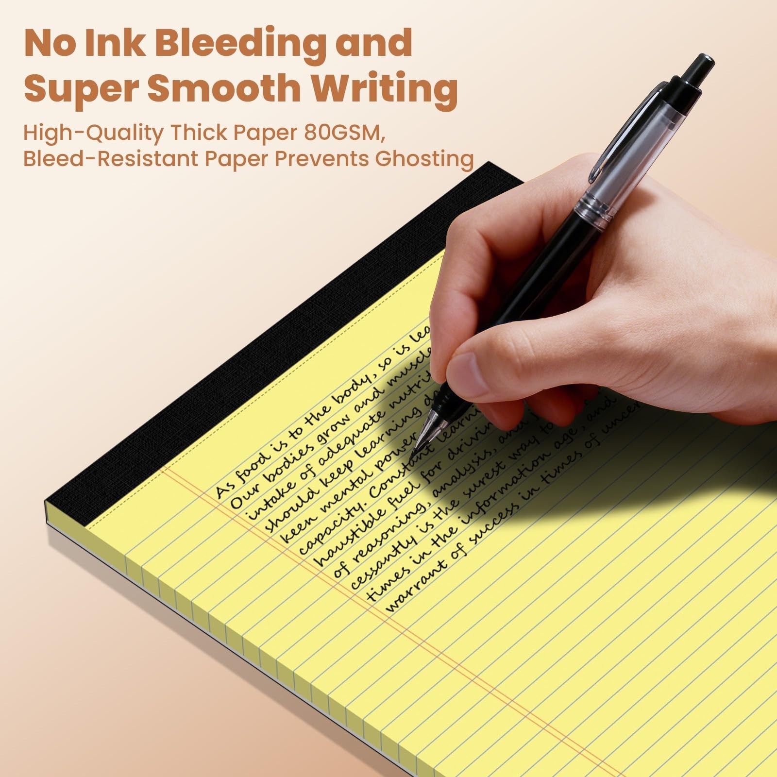 6Packs Legal Pads 8.5 x 11 Inch, 50Sheets/Pack, College Ruled & Perforated Ye…