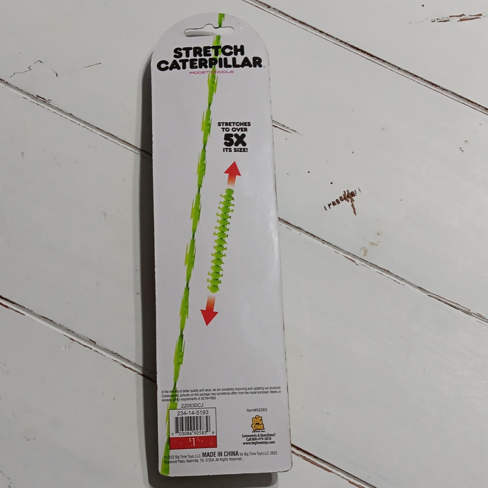 Big Time Stretch Caterpillar Tactile Sensory Fidget Noodle Toy Green 3+