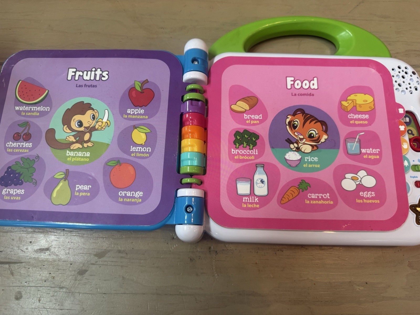 LeapFrog 100 Words Book English Spanish Bilingual Learning Toy Tested Works