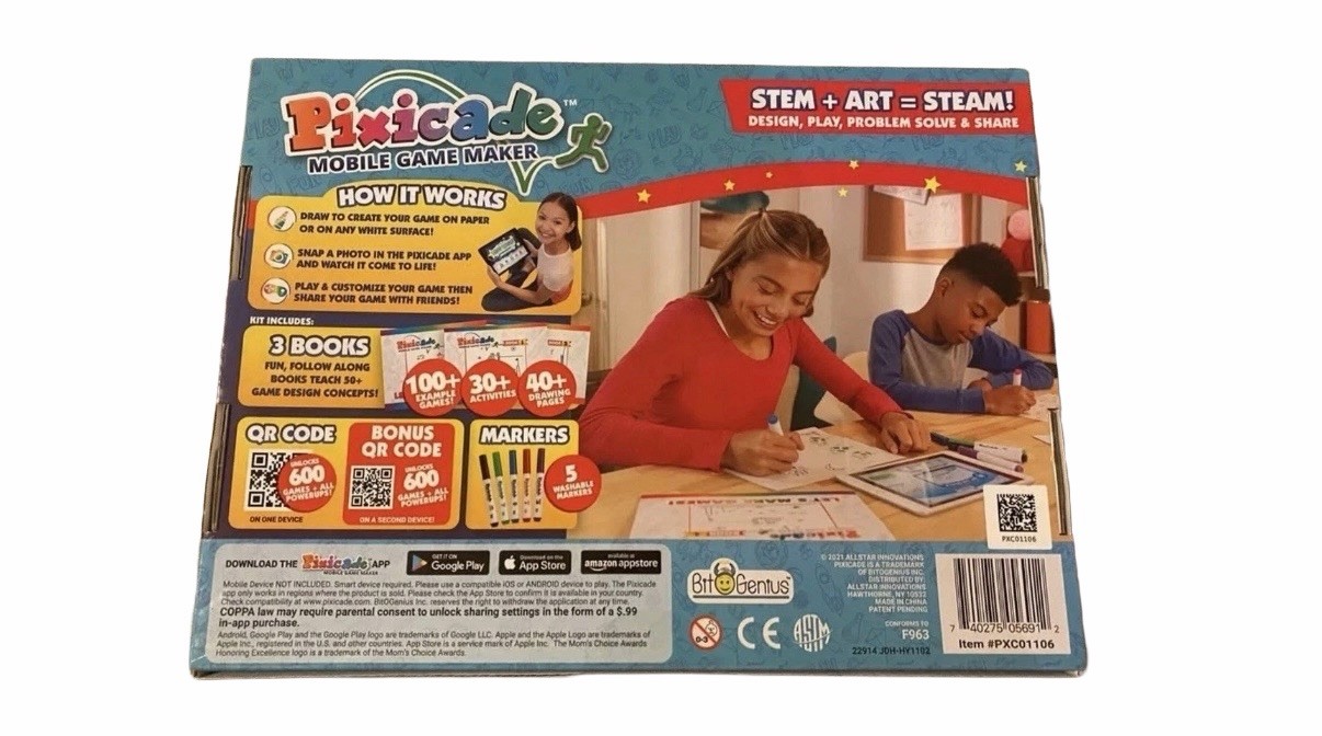 Pixicade Mobile Game Maker STEM STEAM Create & Play Your Own Video Games NEW