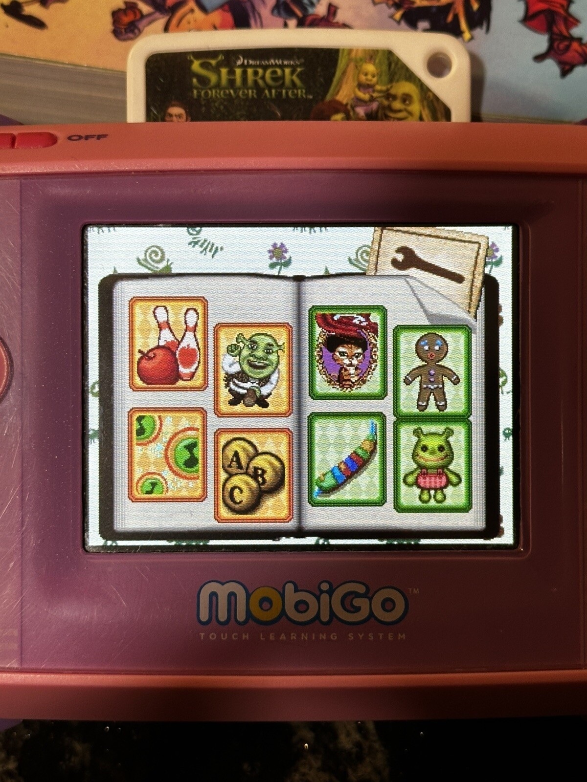 Lot of 4 Vtech MobiGo Loose Learning Games Shrek, Cars, Brave, Toy 3 – TESTED!