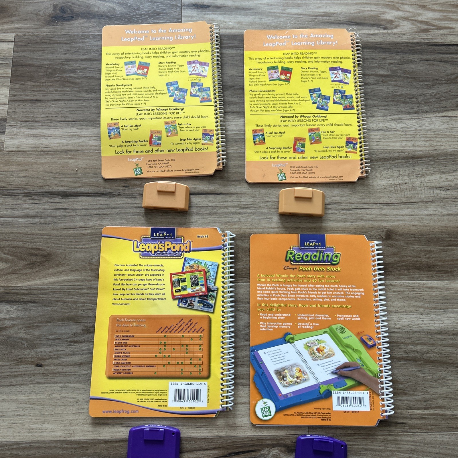 Leap Frog LeapPad SET of 4 Interactive Books Cartridges LEAP 1 Preschool-Grade 2