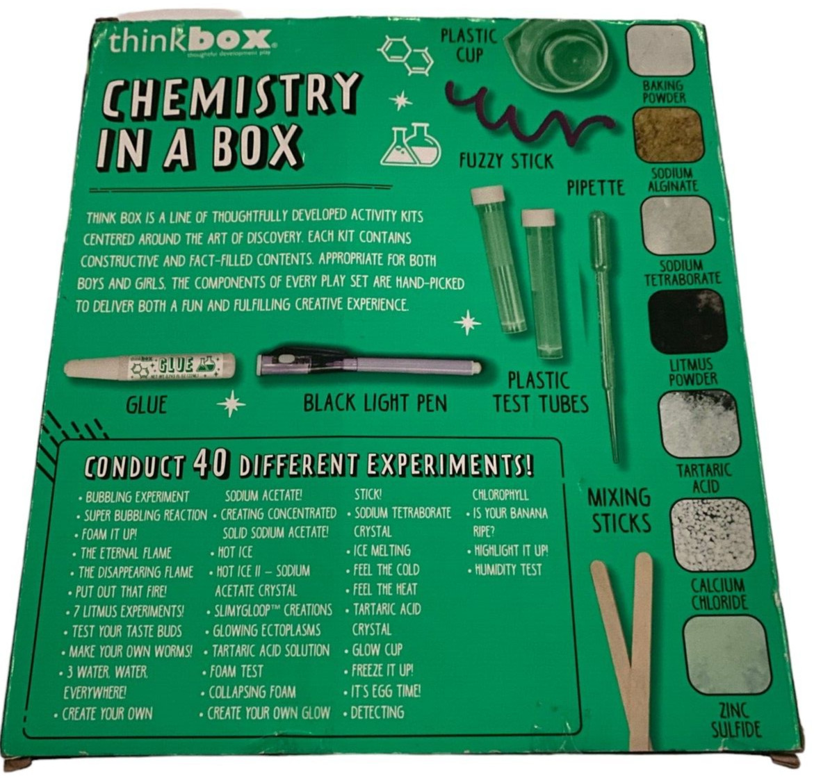 Chemistry in a Box Thinkbox 40 Experiments Kids Toy Opened/Damaged Box