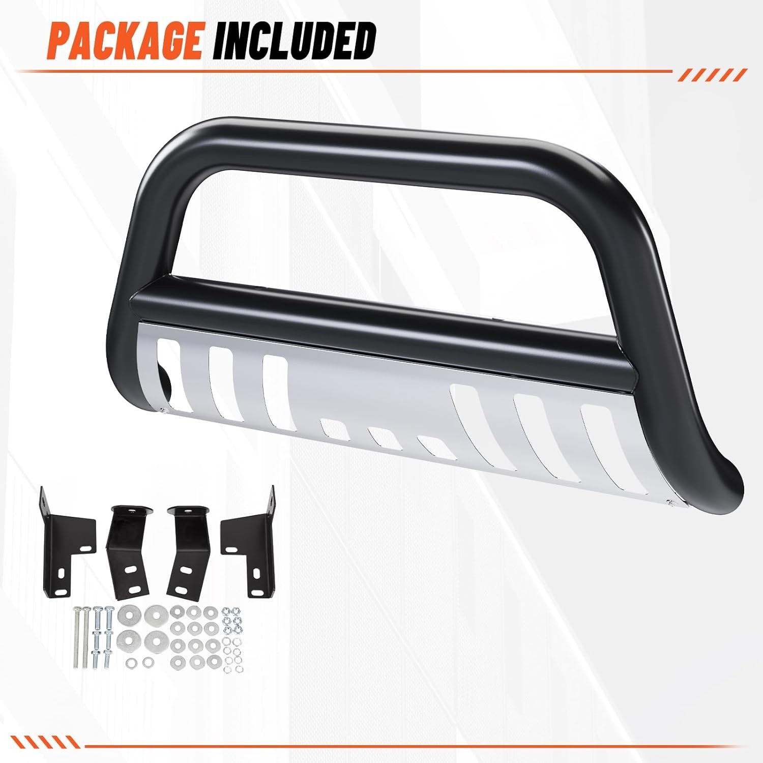 05-15 Toyota Tacoma 3″ Bull Bar Stainless Steel Black Tube Brush Push Grille