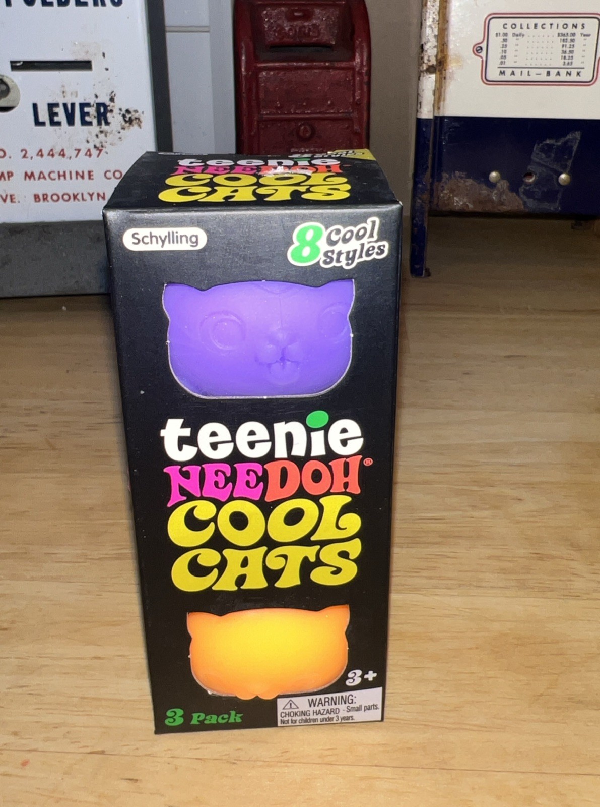 NeeDoh Teenie Cool Cats Stress Ball 3-Pack, Assorted Colors