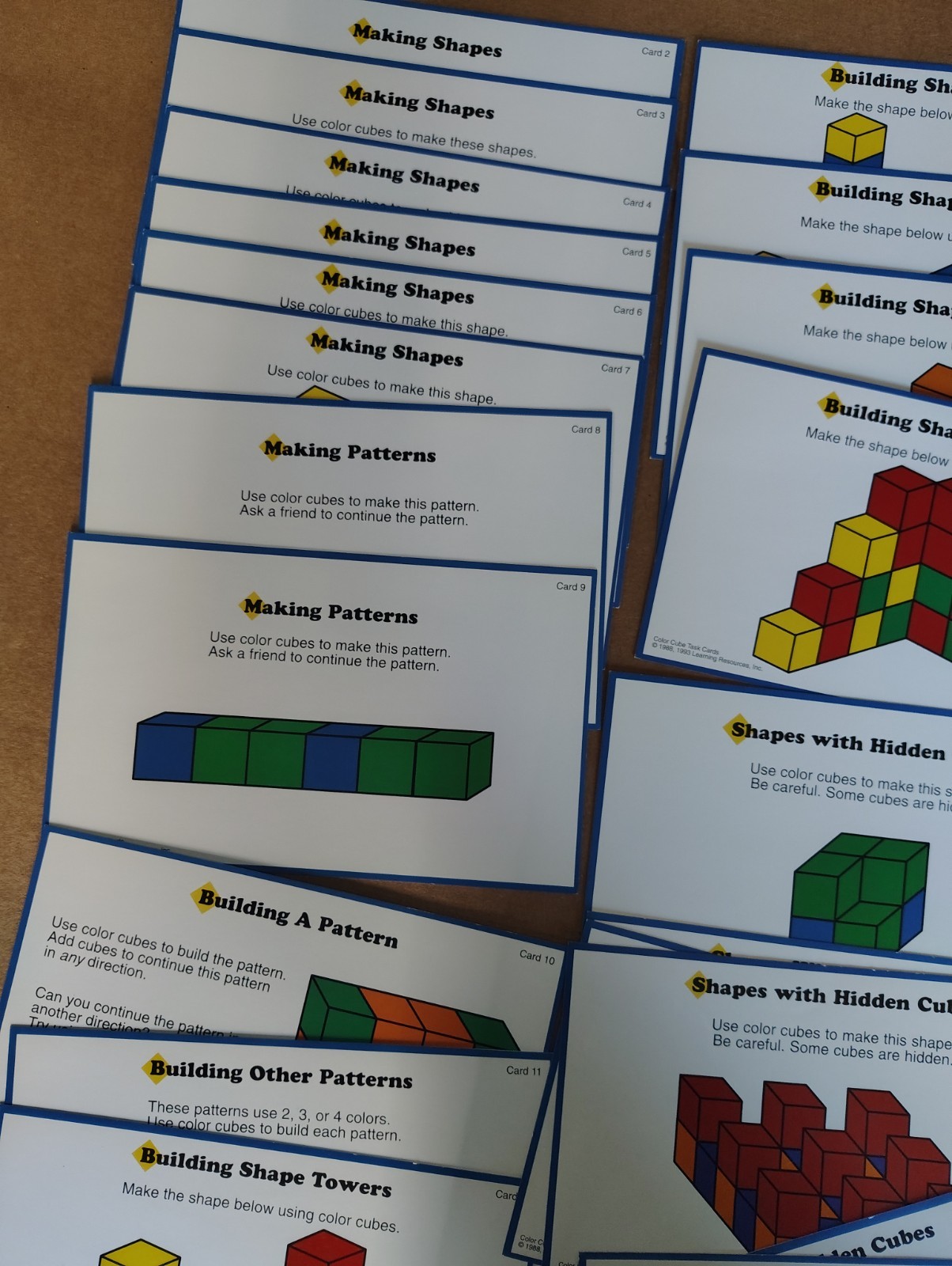 Learning Resources Color Cube Activity Task Cards 102 FOAM Quiet Shape Cubes