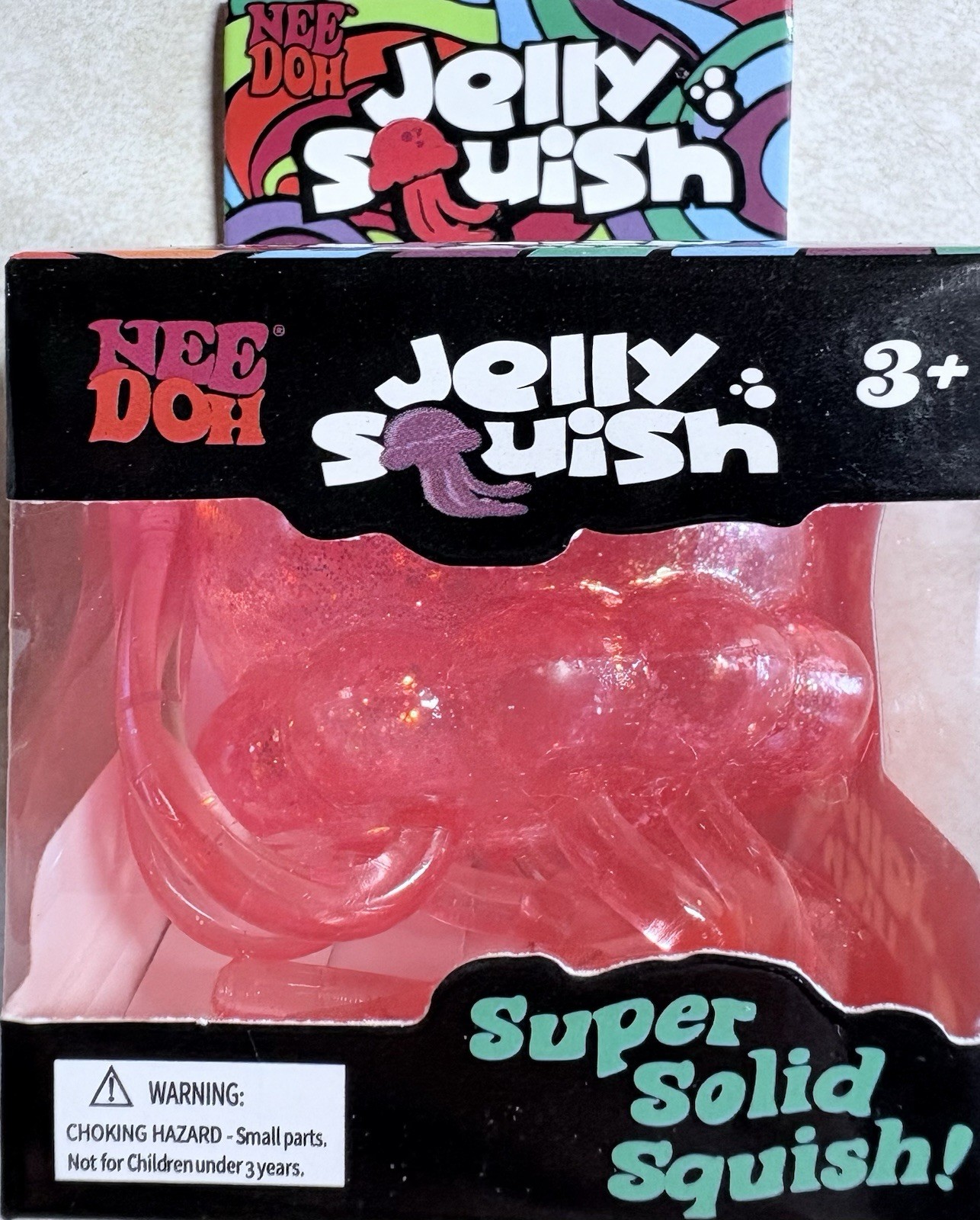NeeDoh Pink JELLY SQUISH Sparkle Jellyfish Squishy Nee Doh 100% Authentic