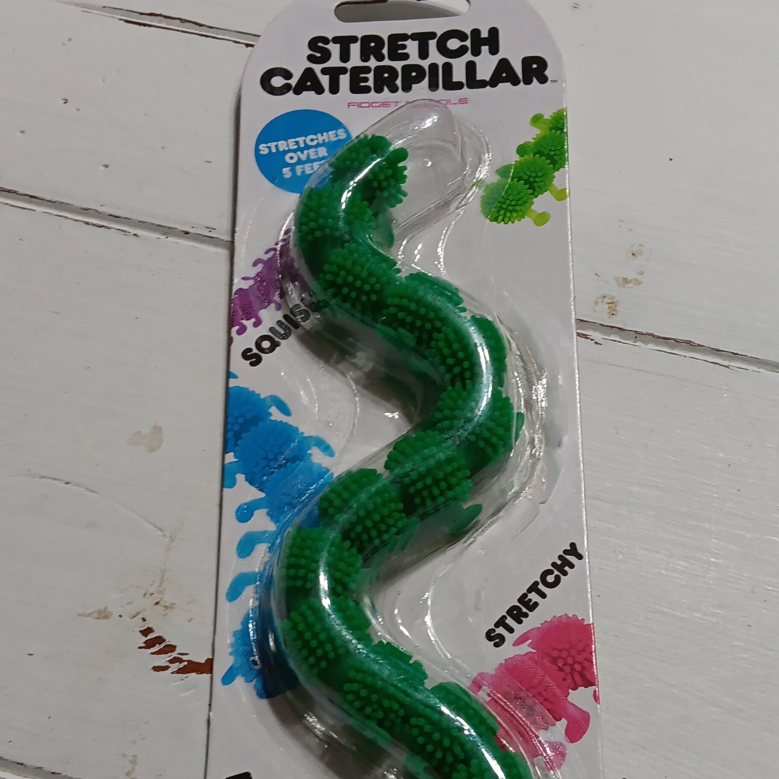 Big Time Stretch Caterpillar Tactile Sensory Fidget Noodle Toy Green 3+
