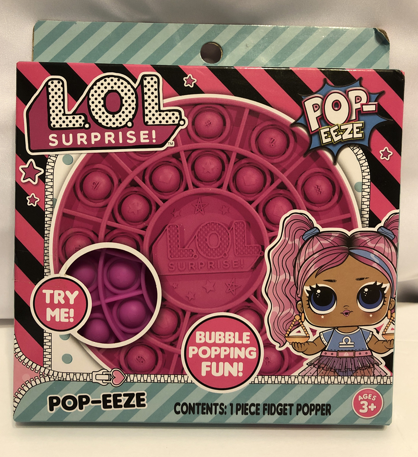 LOL Surprise POP-EEZE Fidget Popper Bubble Popping Fun Ages 3+ Pink NEW L.O.L.