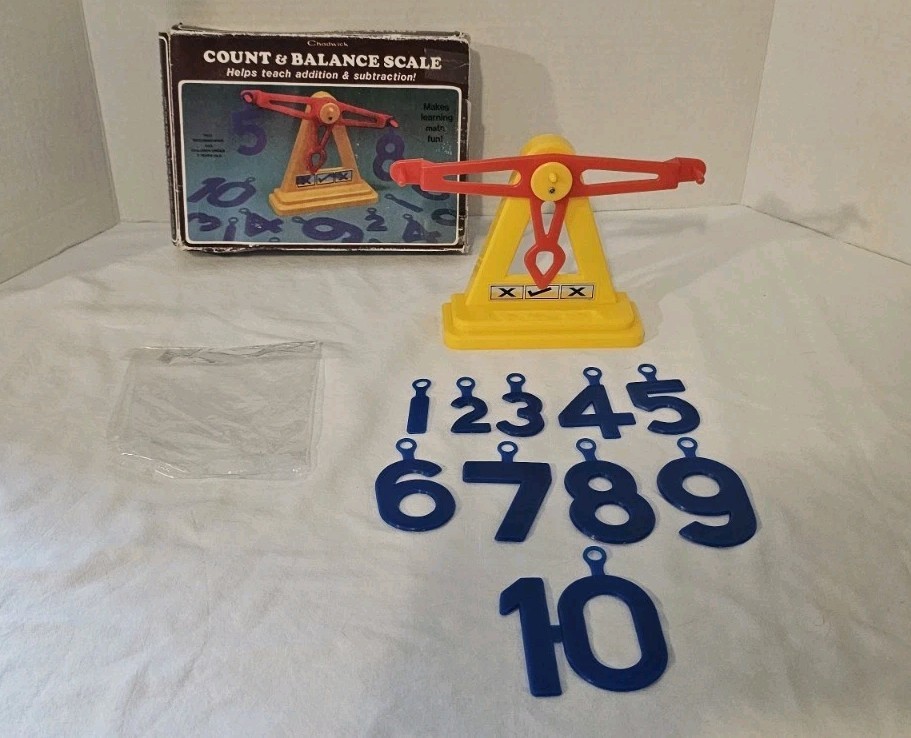 Vintage Chadwick Count & Balance Scale Toy 1986 Math Add Subtract