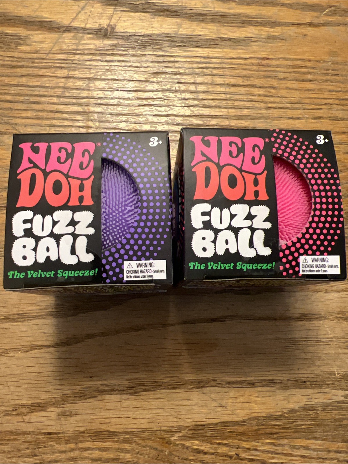 NEEDOH FUZZ BALL THE O.G. NEE DOH SQUISHY FUZZBALL AUTHENTIC Purple PINK Lot x2