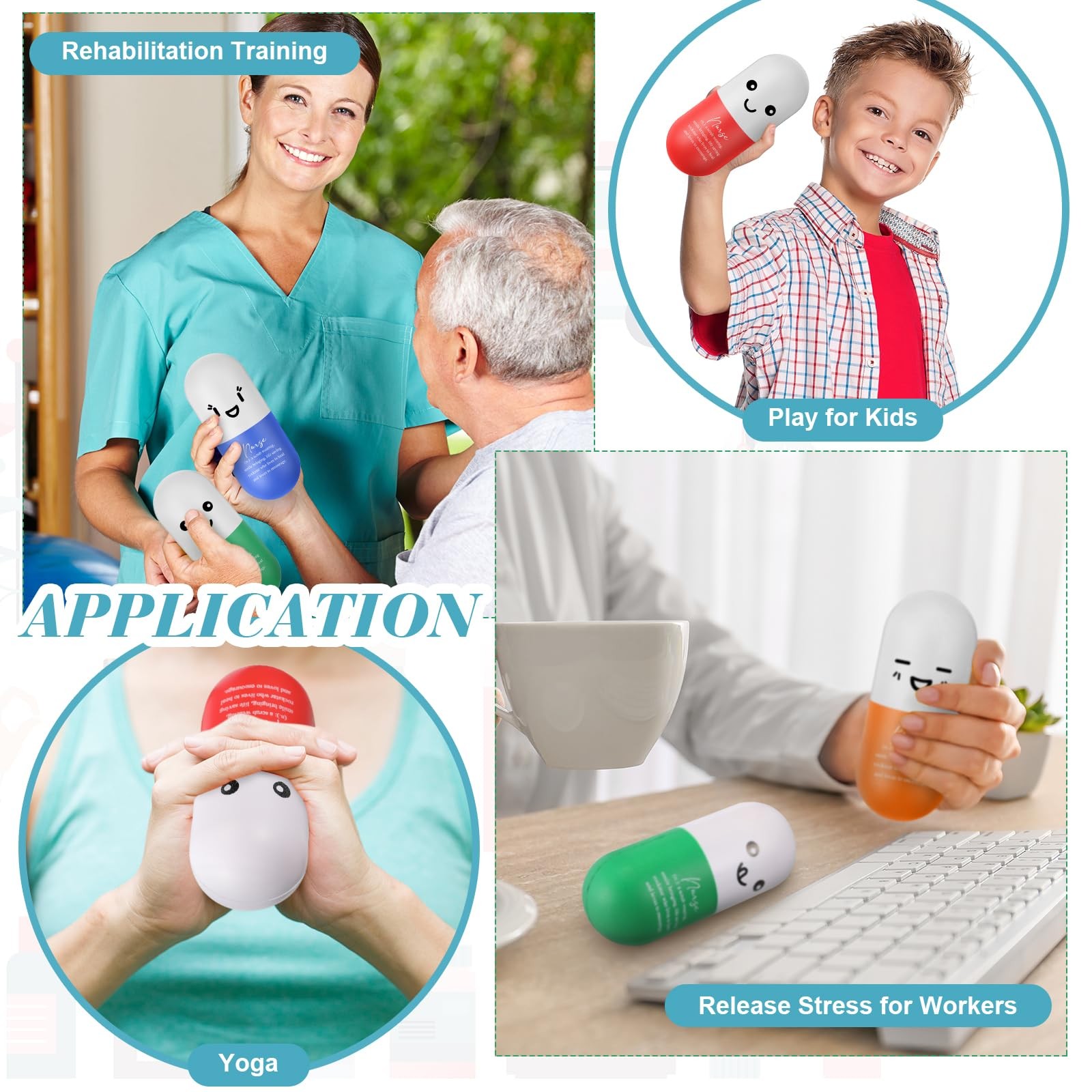 Shappy 24 Set Vitamin Pill Heart Stress Balls Relief Stress 2026 Cna Week Nurse