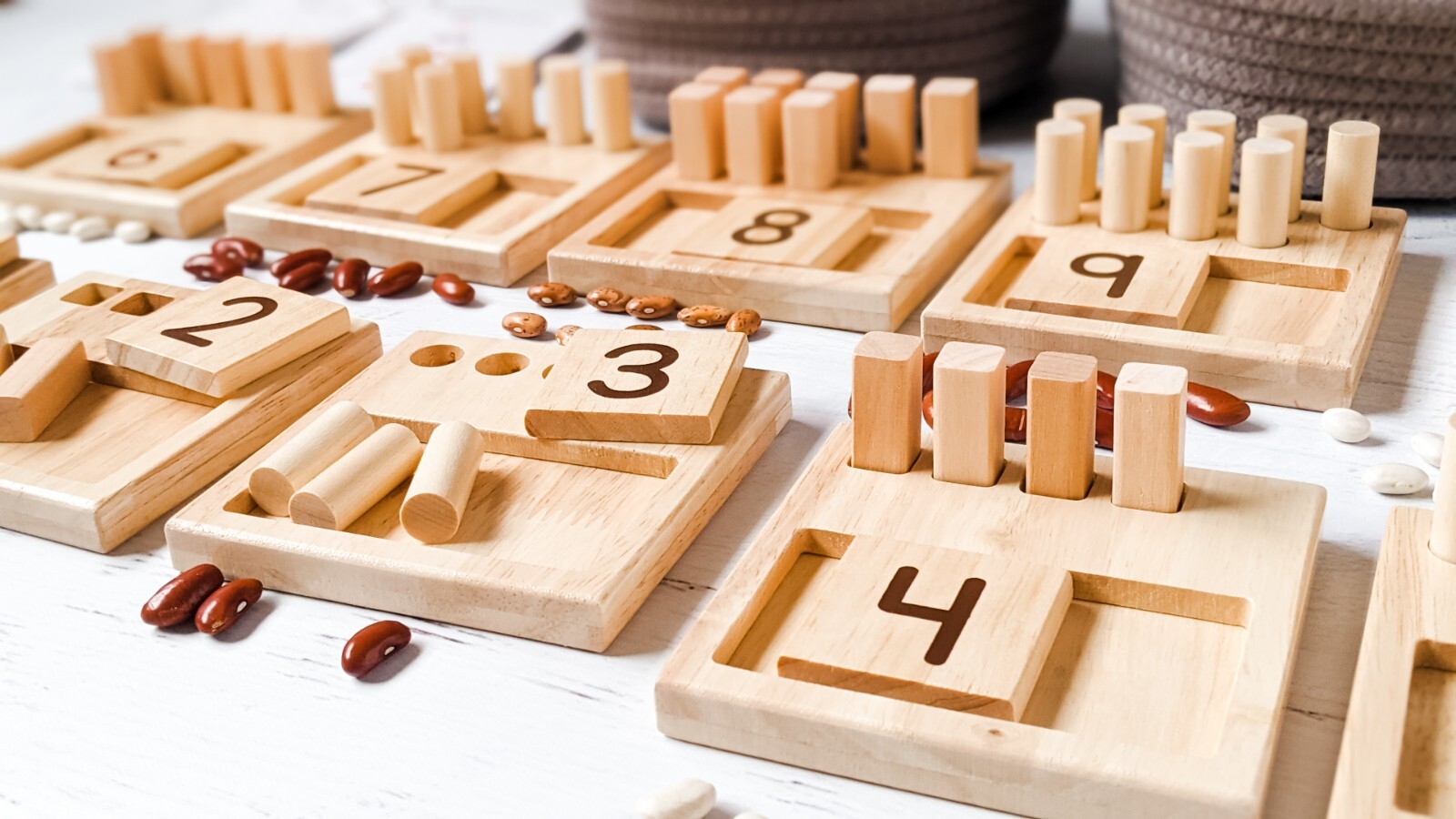 LITTLE BUD KIDS Counting Pegs Ten Frame Montessori Math Toy for 3 – 7 years old