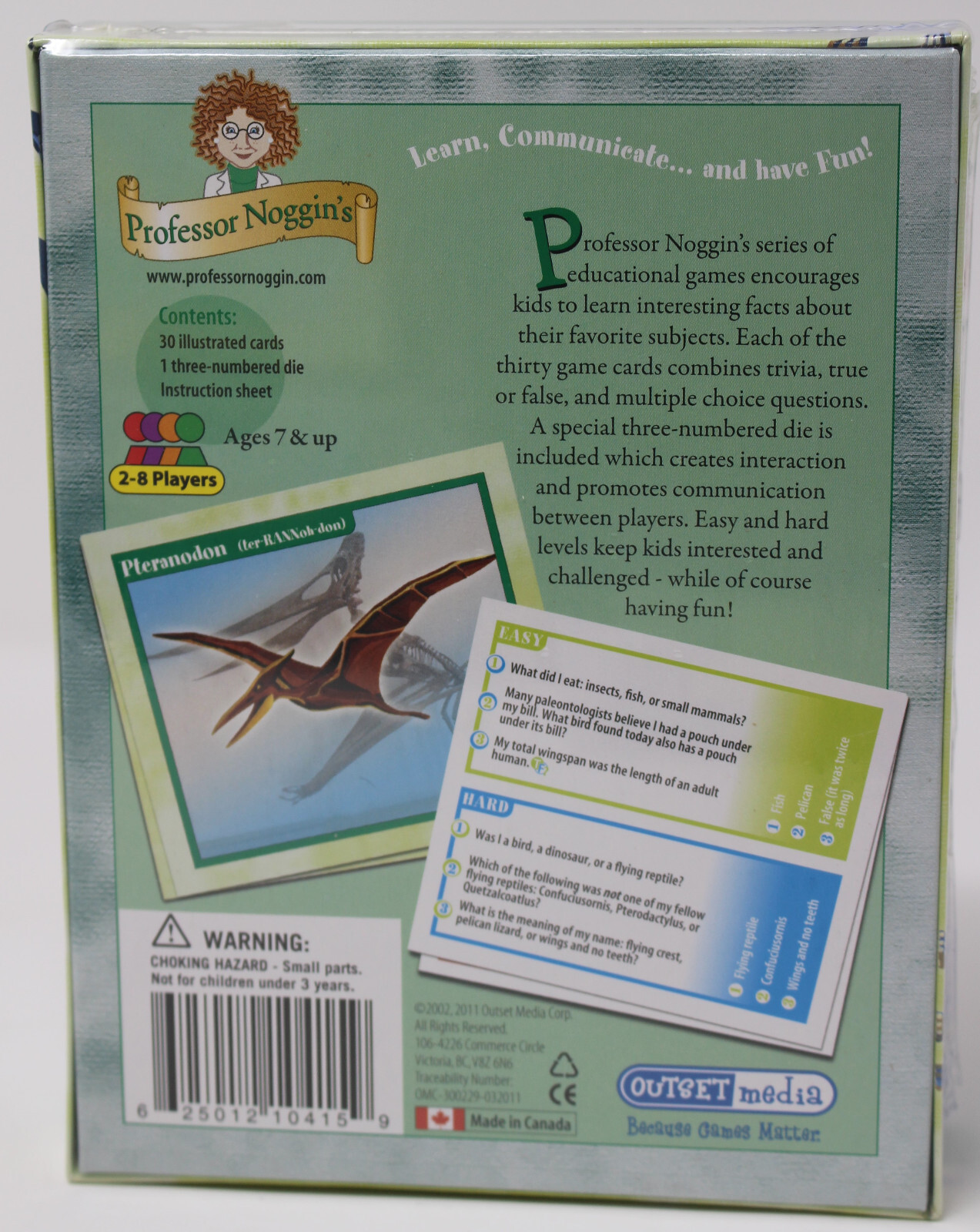 Professor Noggin’s Educational Card Game #5 Dinosaurs New Sealed!