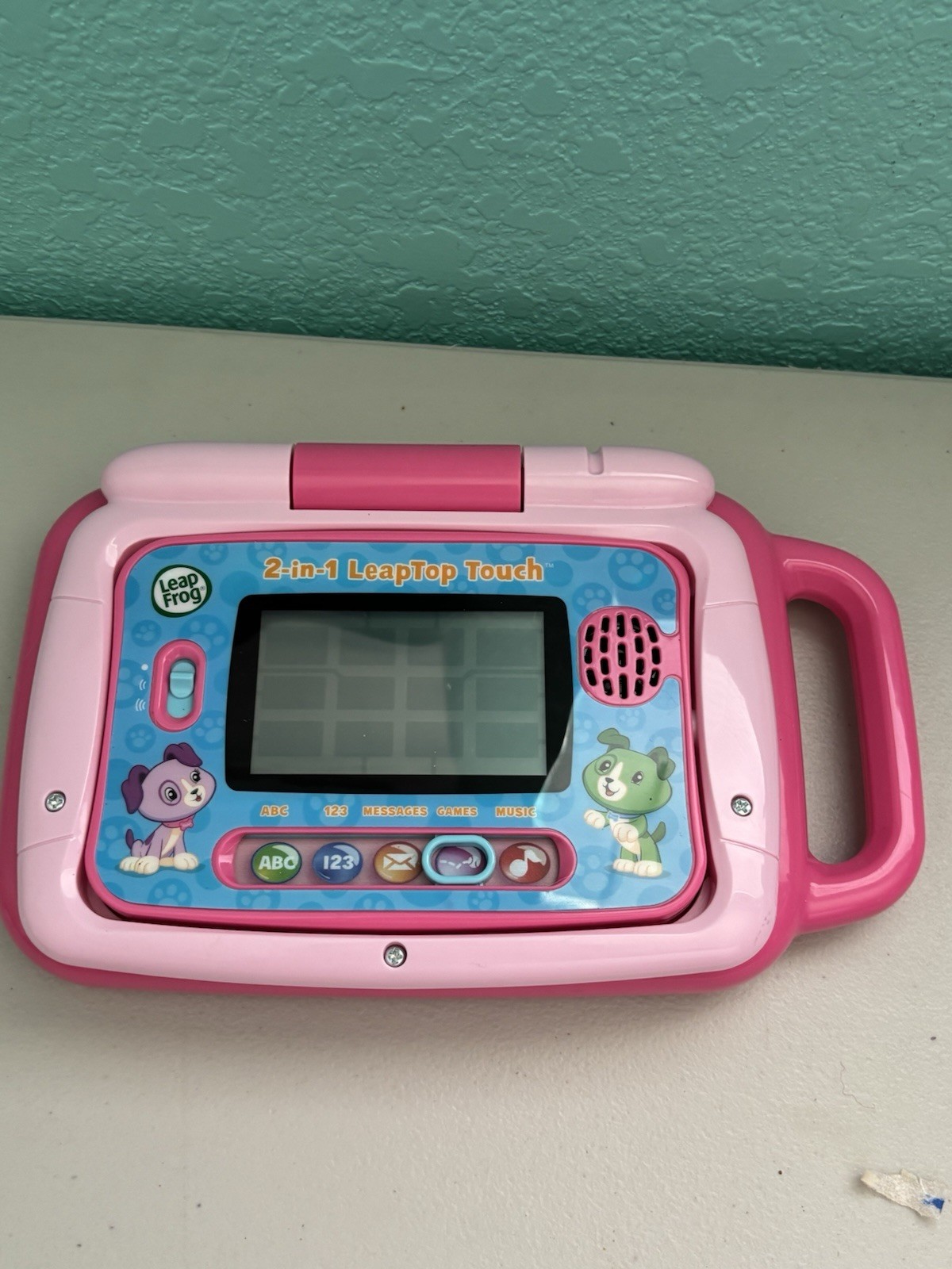 Leap Frog 2-in-1 LeapTop Touch Keyboard Learning Toy Pink Tested Works Preschool