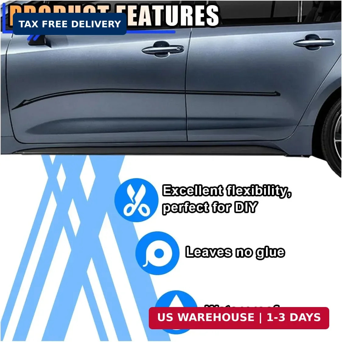 32Ft Car Pinstriping Tape, Vinyl Pin Striping Decals Car Trim Stripe Tape DIY St