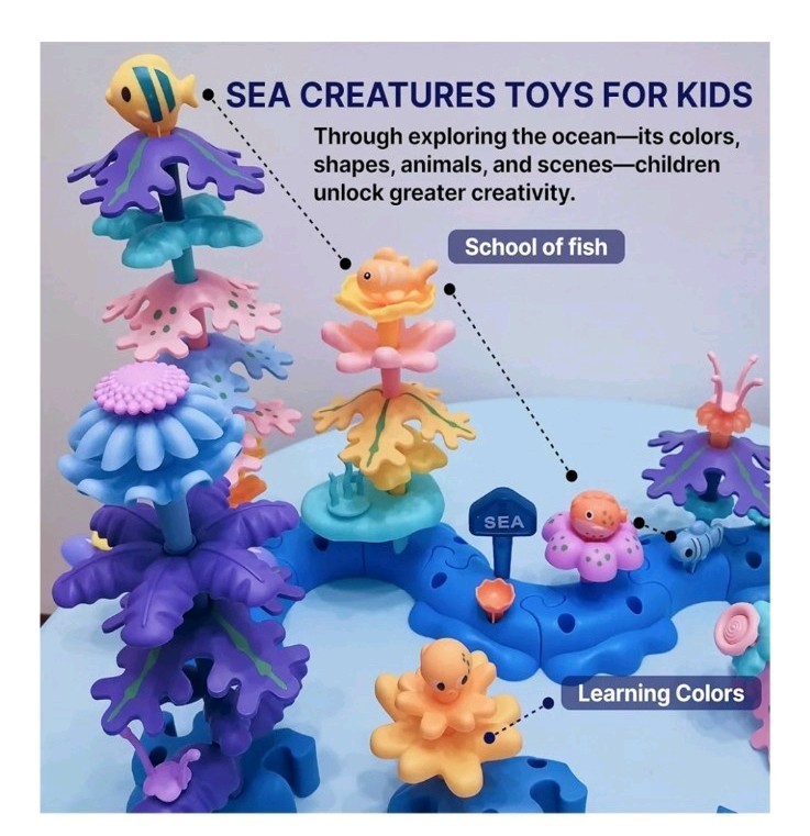 STEM Educational Ocean World Toy Kit with Octopus for Ages 3-5