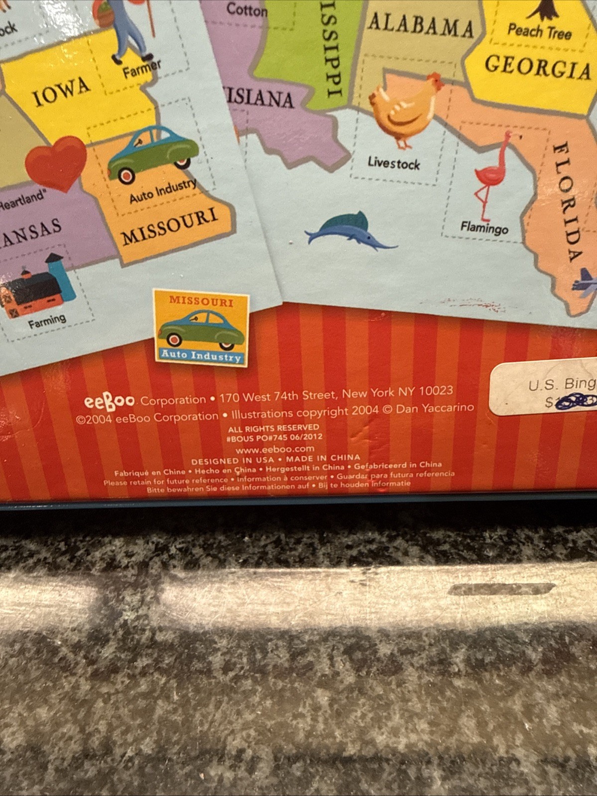 eeboo United States Bingo ! NEW Age 5 up Teacher, State Facts Family Game Night
