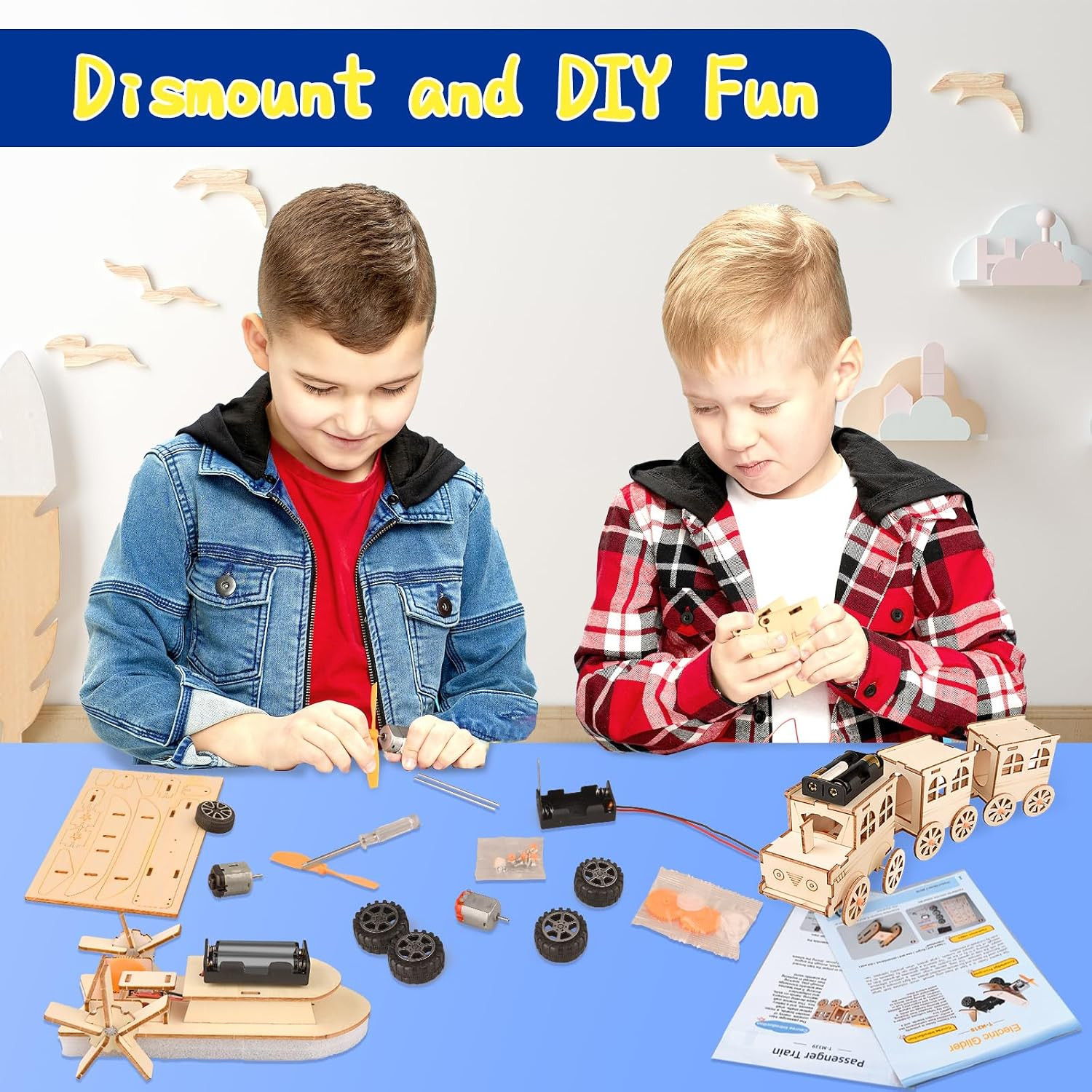 6-In-1 STEM Kits for Kids Age 8-12, Educational STEM Toys for Boys and Girls, Wo