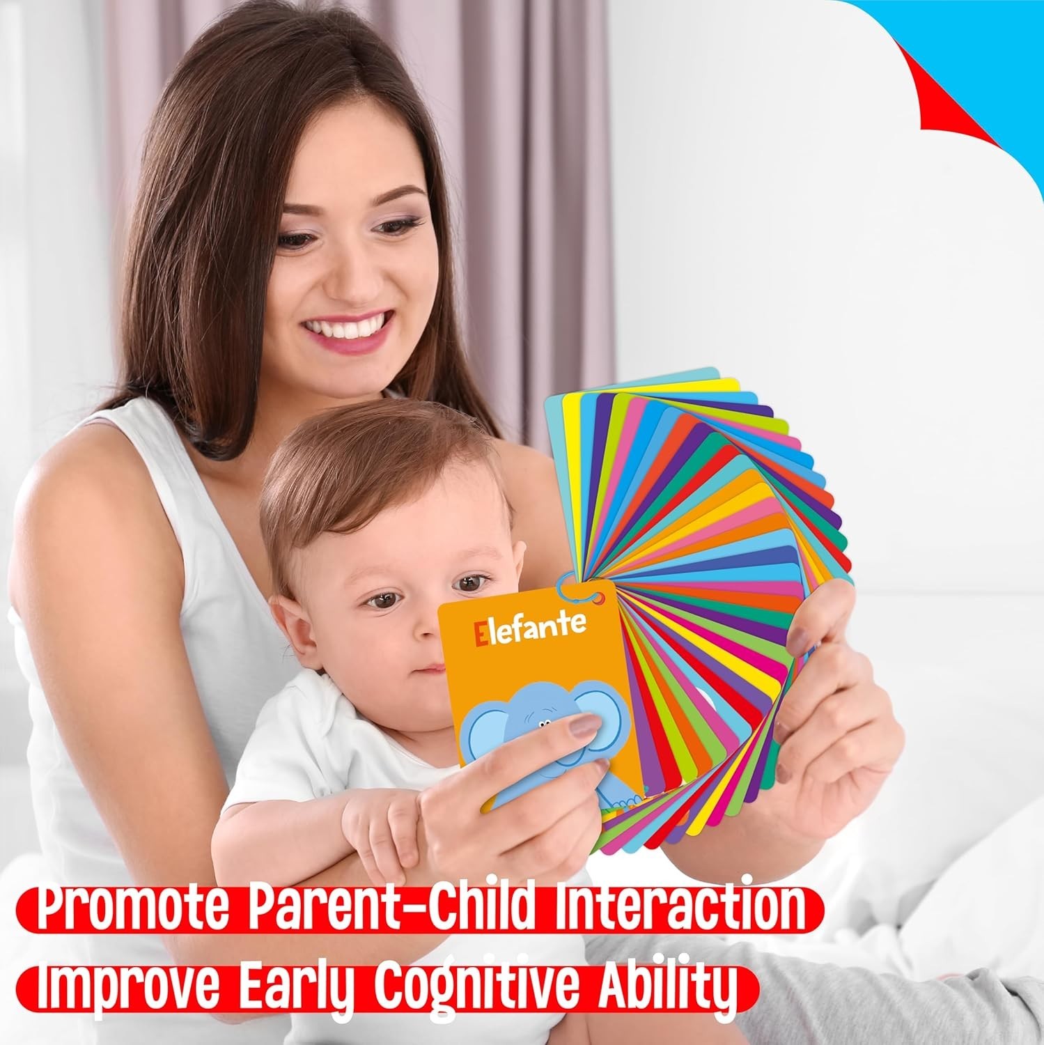 Engaging 51 PCS Spanish Cognitive Flashcards for Early Language Development