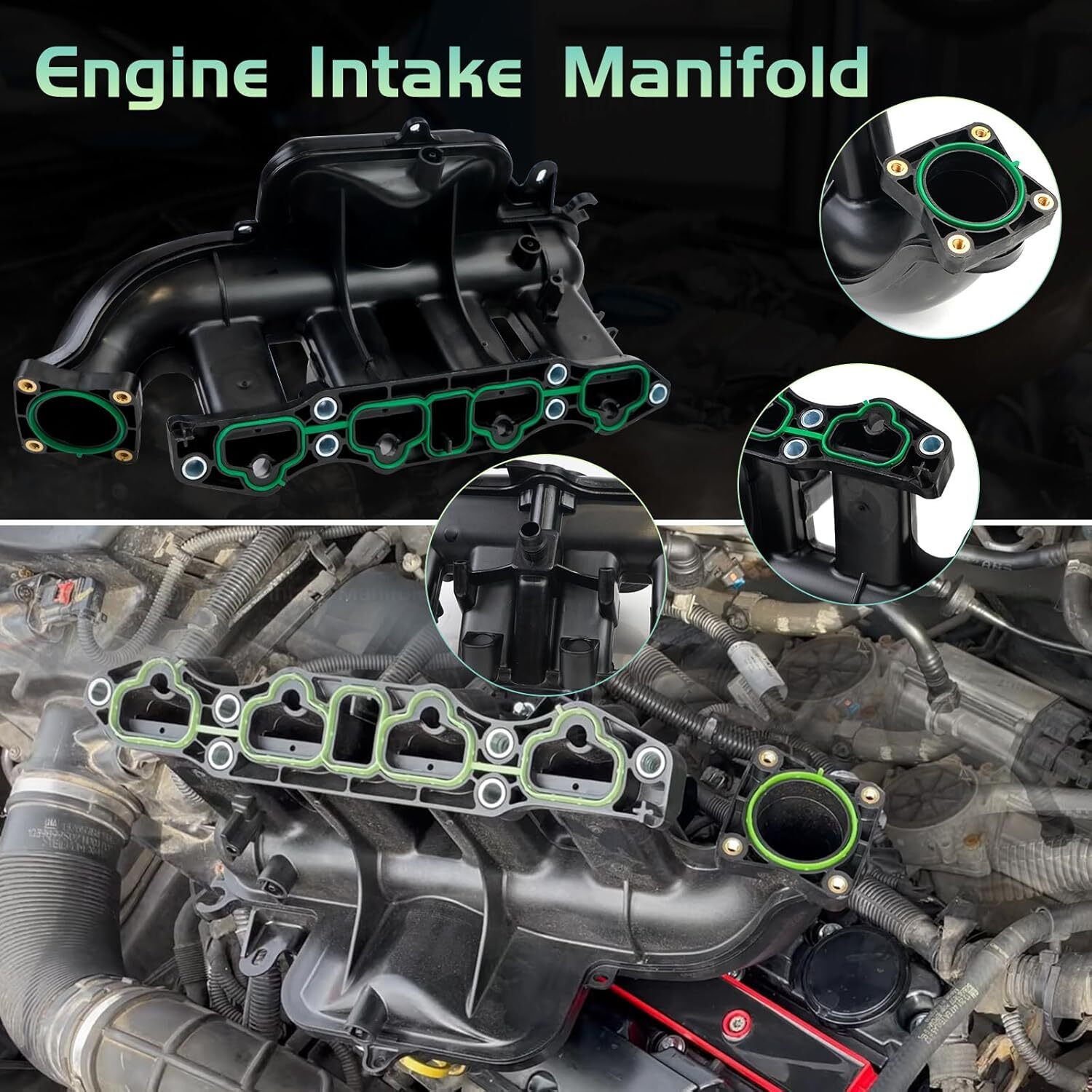 BHB Engine Intake Manifold and Valve Cover Kit Compatible with Chevy Cruze Sonic