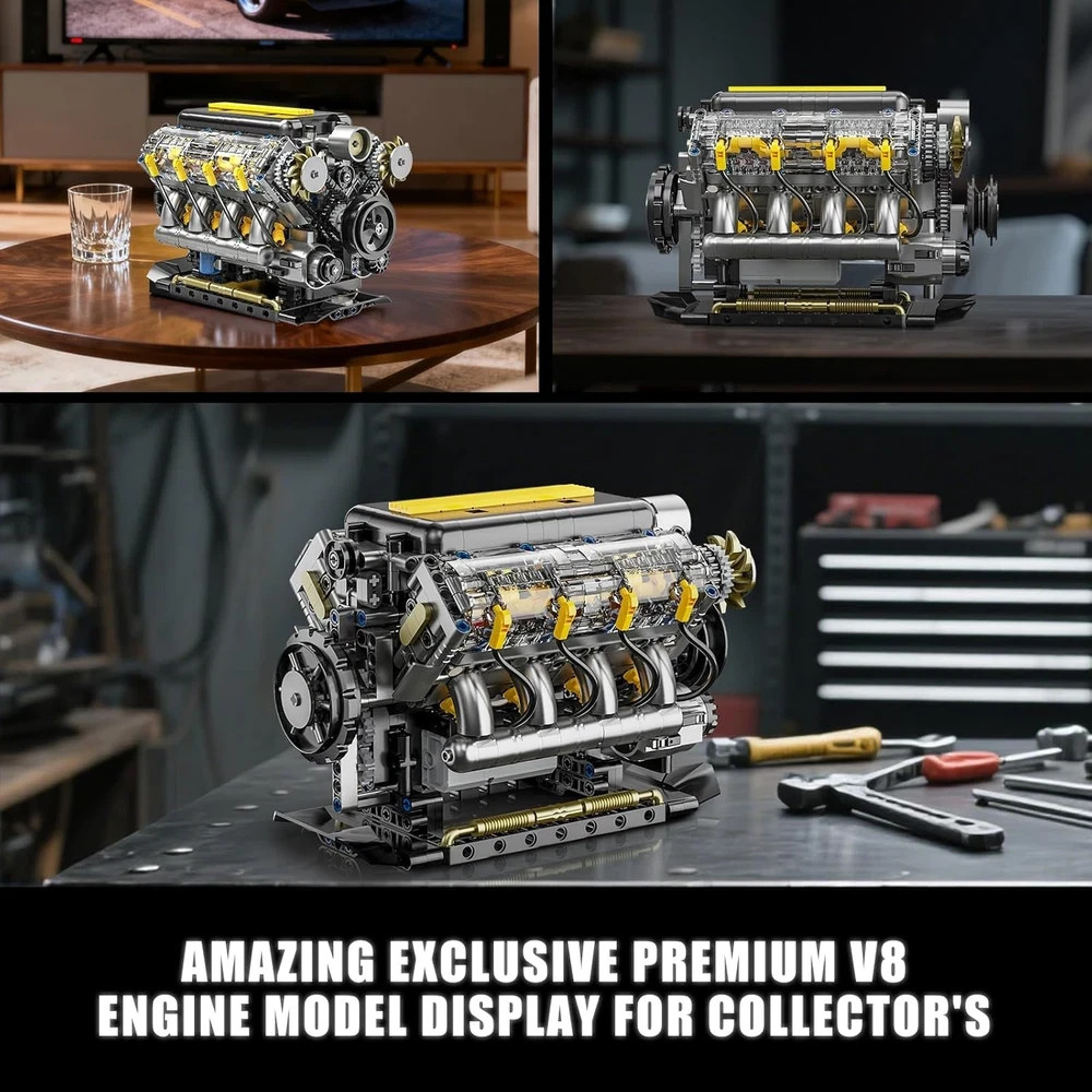 STEM V8 Engine Model Kit – 905 PCS Educational Toy for Teens & Adults
