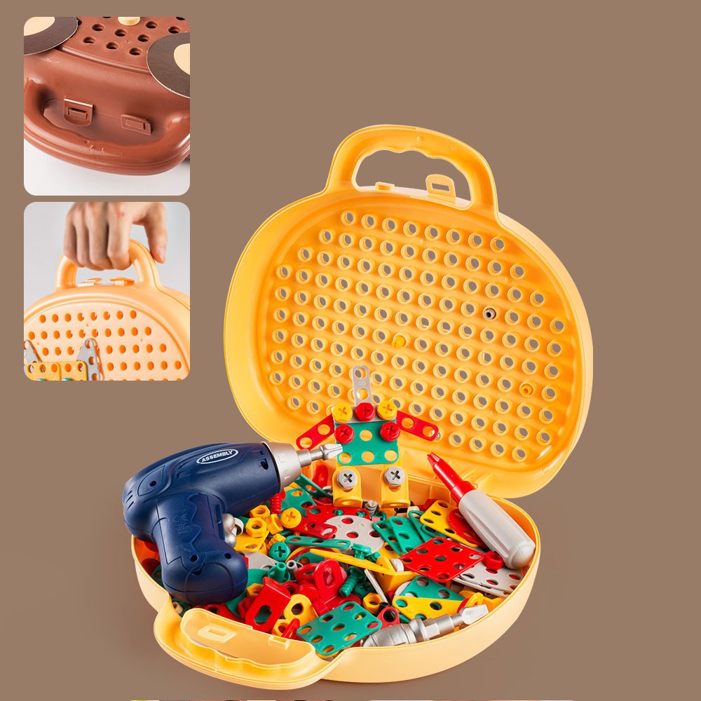 Creative Electric Drill Bits Puzzle Toy Assembly Kids Tool Box Birthday Gift TL