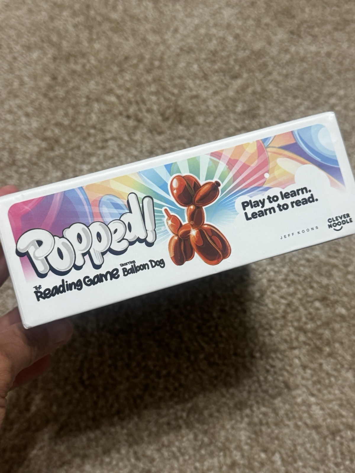 Clever Noodle Popped! The Reading Game Balloon Dog Cards Ages 4-9 Alphabet