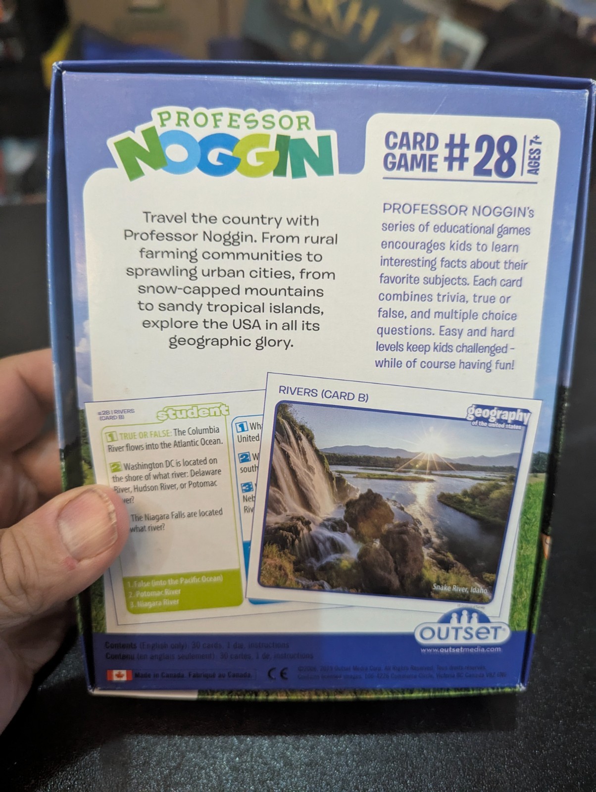 PROFESSOR NOGGIN GEOGRAPHY of the UNITED STATES Card Game #28 100% COMPLETE 2019