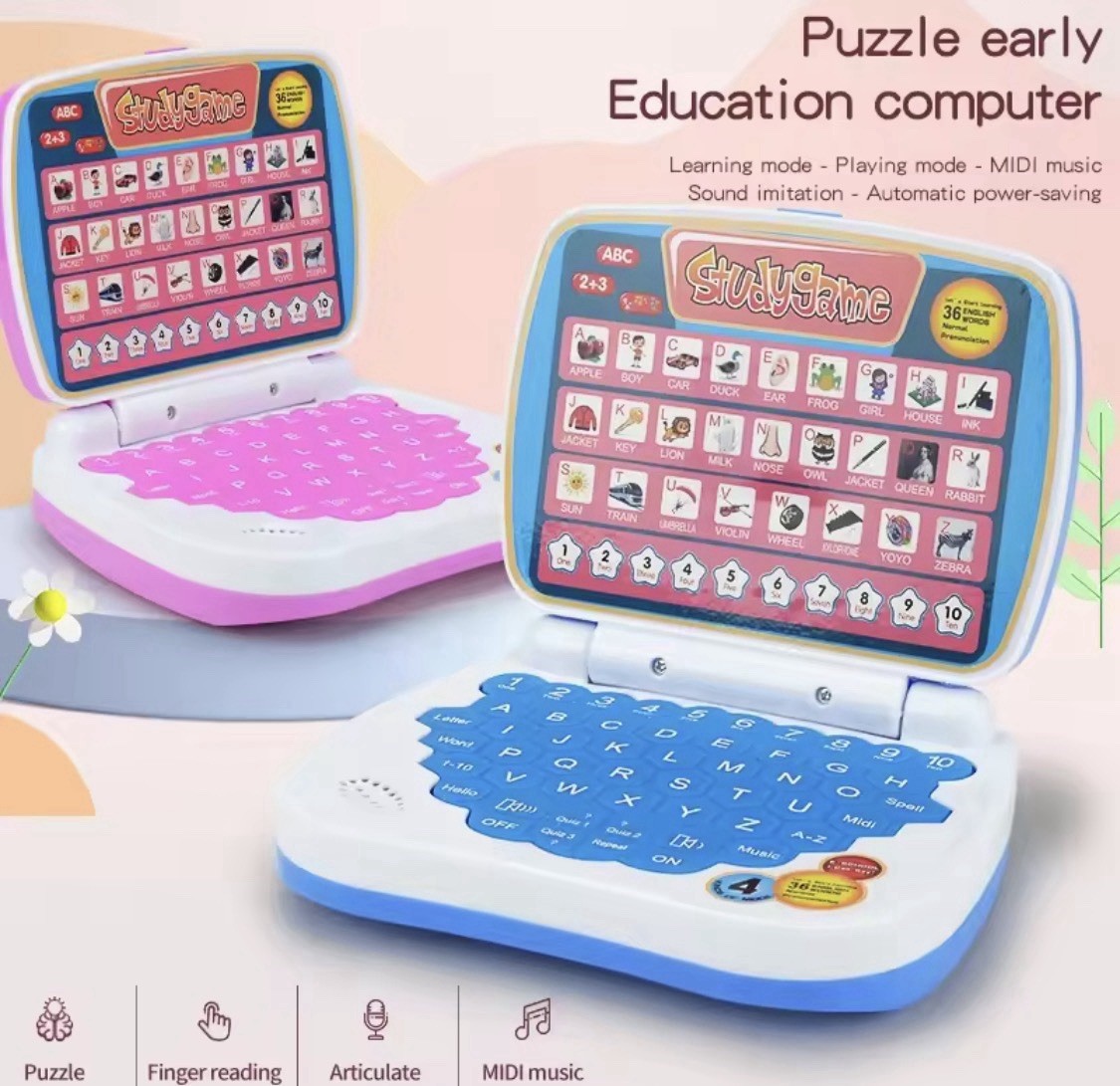 Kids Electronic Learning Laptop ABC Letters & Numbers 1-10 Music/Sounds Age 2-3
