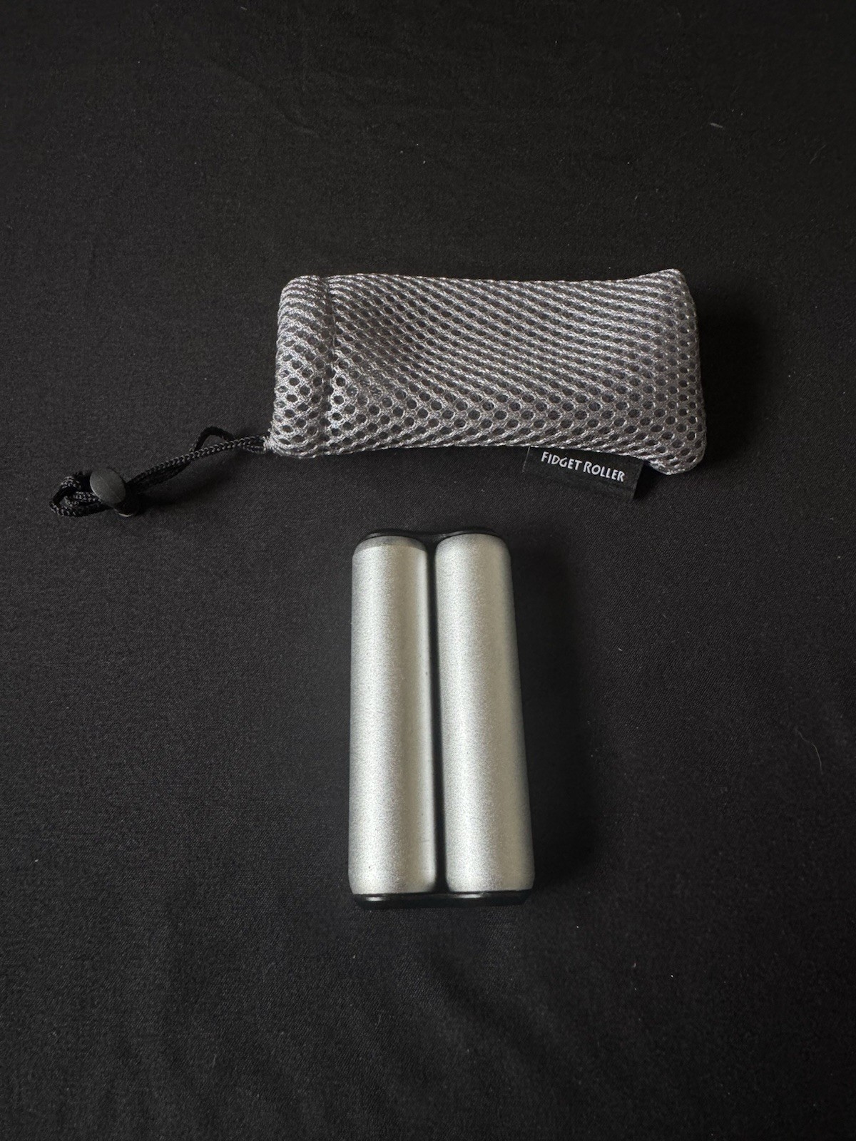 Fidget Roller – Tactile Sensory Toy – Silver – With Carrying Case