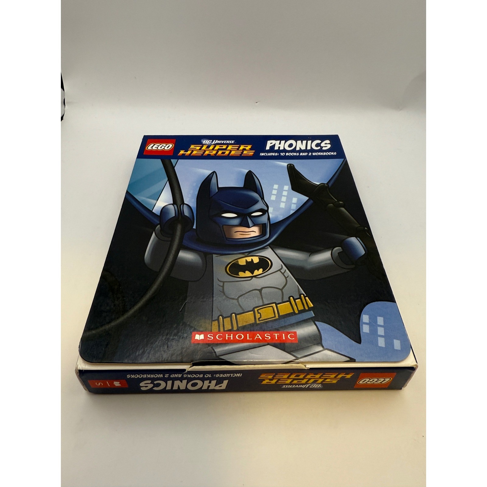 LEGO DC Universe Super Heroes Phonics Scholastic 10 Books 2 Workbooks Set Batman