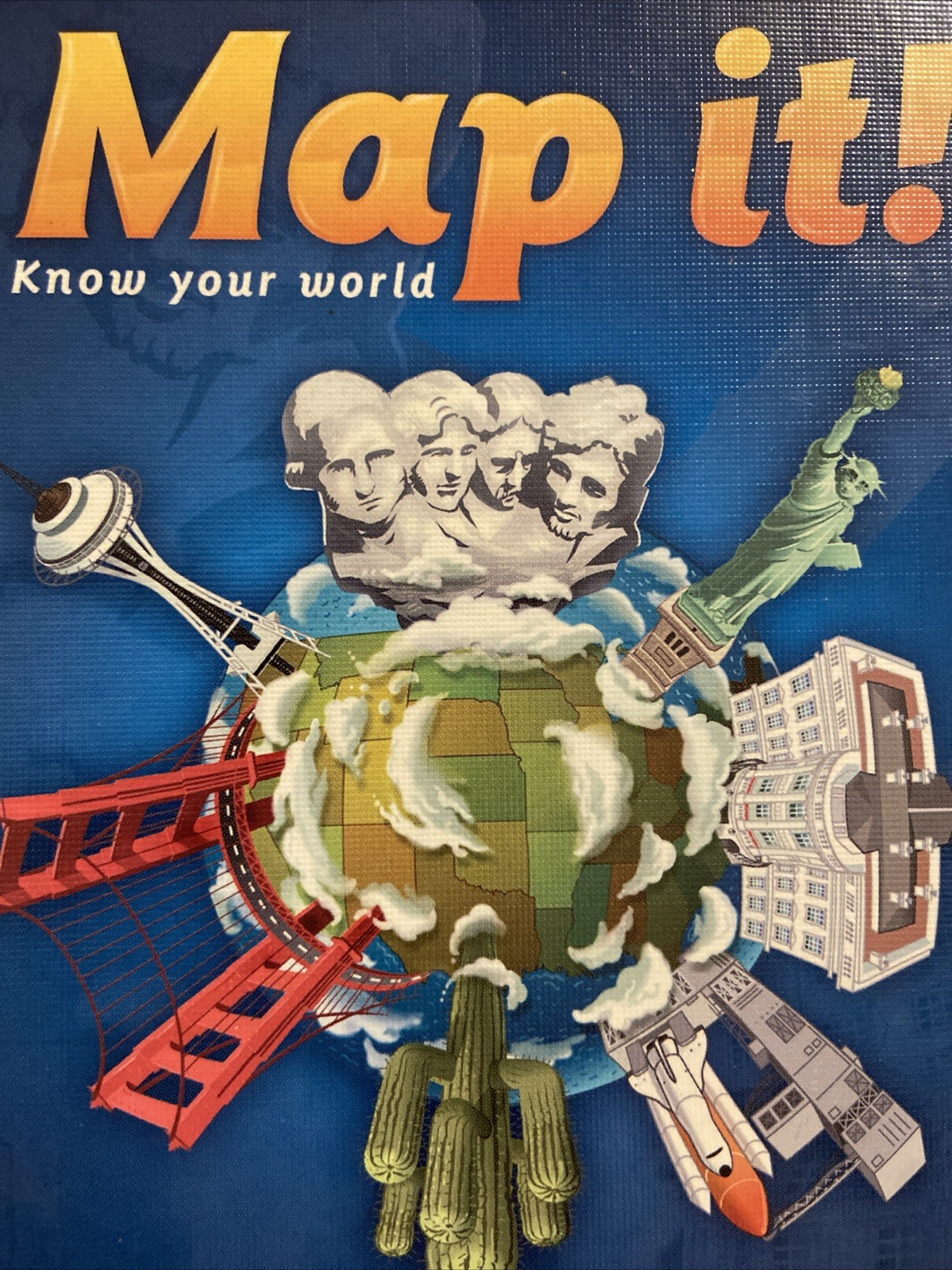 MAP IT Know Your World US Edition Card Game Landmarks Latitude Longitude New